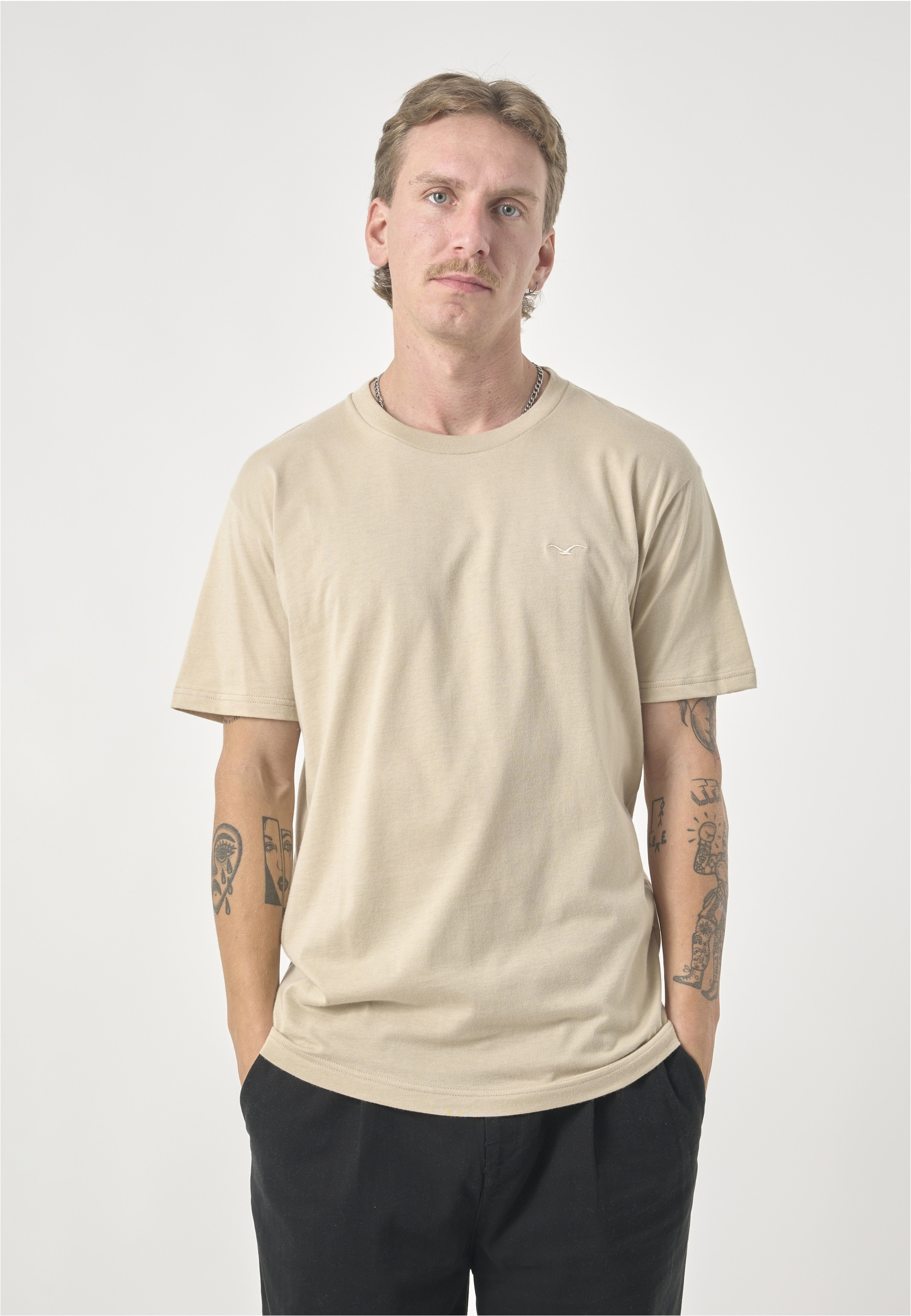 Cleptomanicx T-Shirt "Ligull Regular" mit kleiner Logo-Stickerei