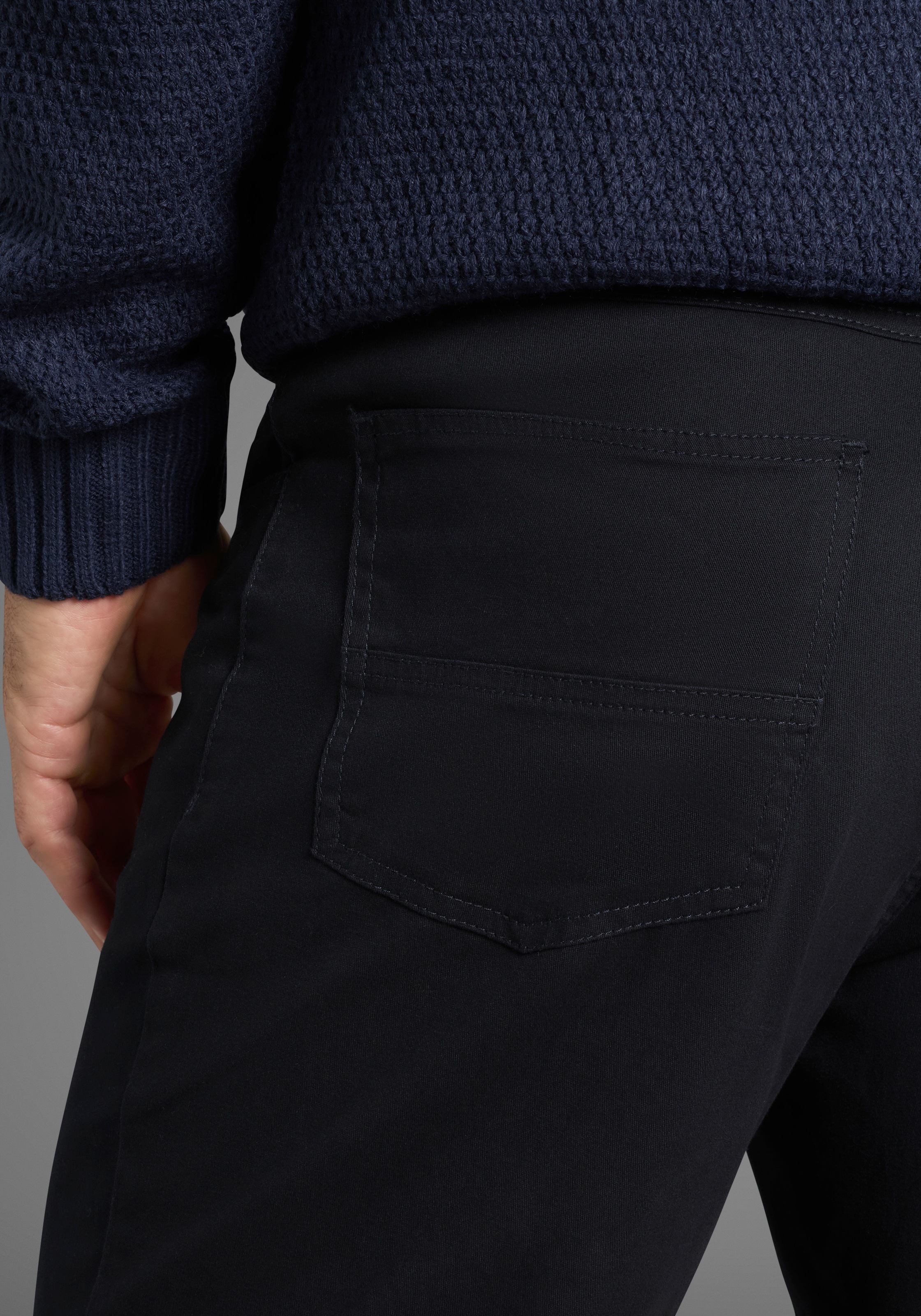 5-Pocket-Hose MAN'S WORLD, Herren, Gr. 31, N + U Gr, marine, Web, Obermaterial: 98% Baumwolle, 2% Elasthan, regular fit lang, Hosen 5-Pocket-Hose 2