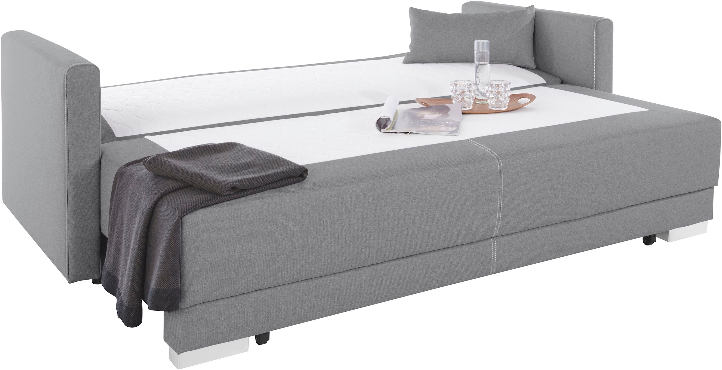 INOSIGN Schlafsofa »Berlin«, mit Boxspringaufbau, Bettfunktion & Bettkasten, Dauerschlafsofa