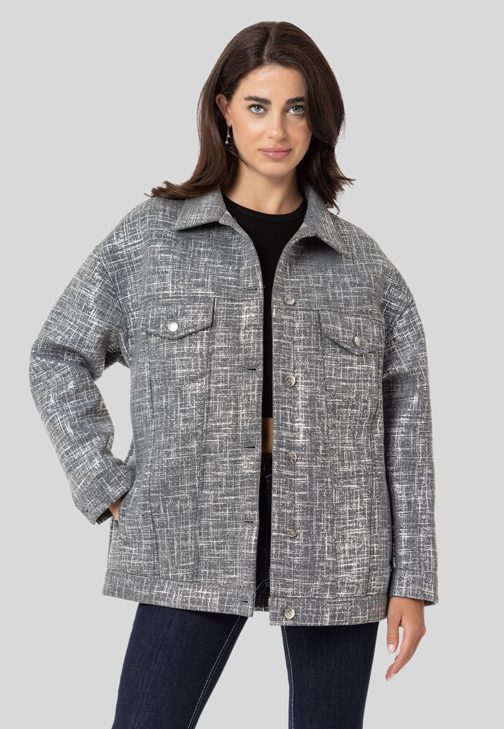 Cipo & Baxx Outdoorjacke »Jacken«, ohne Kapuze, mit grafischem Design