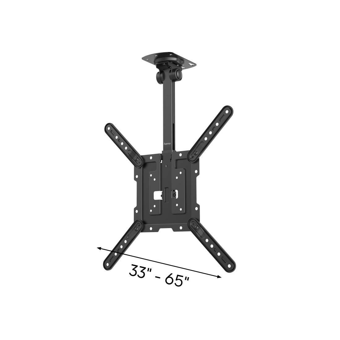 Hama TV-Deckenhalterung »TV Deckenhalterung Fernseher, schwenkbar, höhenverstellbar, schwarz«, bis 165 cm Zoll, Traglast 40kg, 32 Zoll - 65 Zoll, VESA 75x75 - 400x400, drehbar
