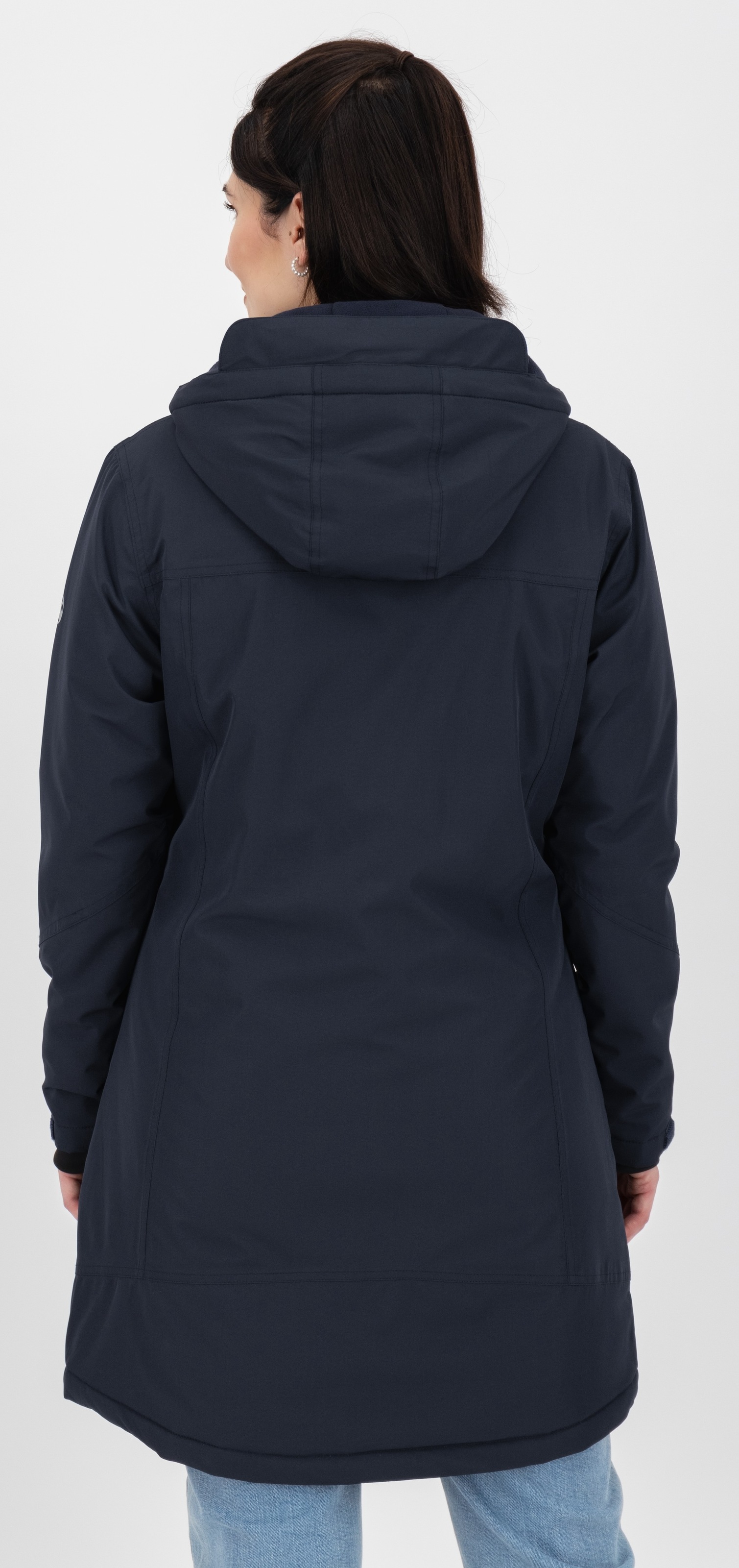 Winterjacke DEPROC ACTIVE "MONTREAL LONG WMN", Damen, Gr. 36/38 (M), blau (navy), 96% Polyester; 4% Elasthan, Windstopperbündchen mit Daumenlöchern,mit Schneefang,mit verstellbarem Klettverschluss, Jacken Winterjacke, auch in Großen Größen erhältlich 3