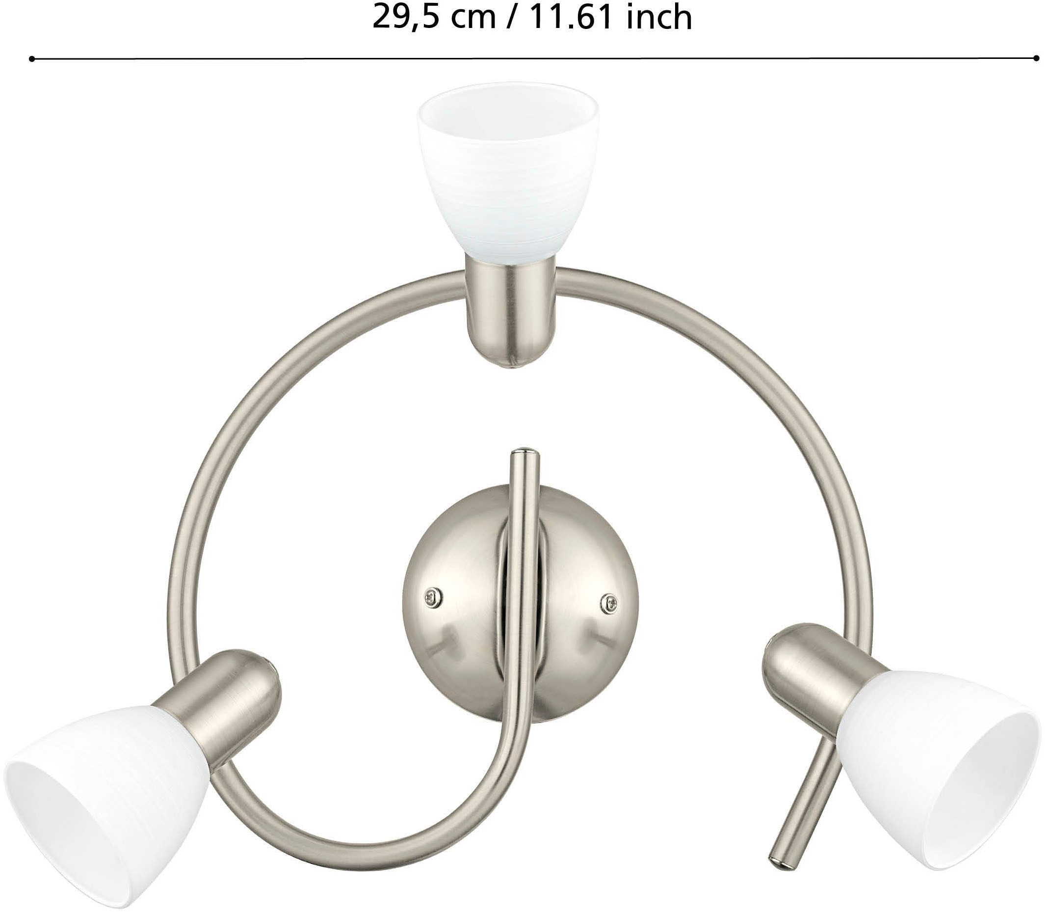 EGLO Deckenleuchte »Dakar 1 Deckenlampe, Deckenspot aus Stahl und Glas, E14, Deckenleuchte« E14 1 Stk. Spot - Ø29,5 cm - nickel-matt - 3X40W exkl.