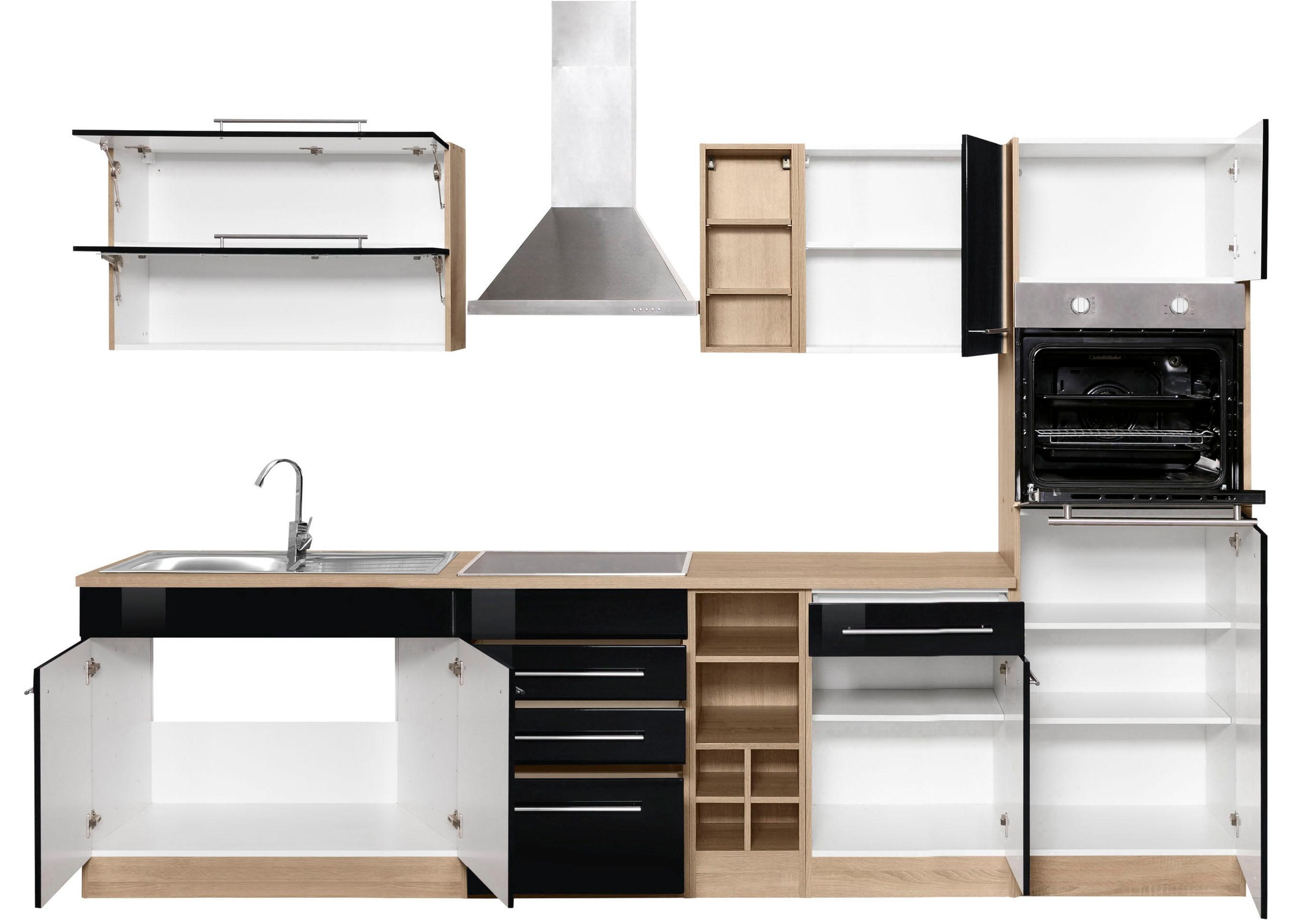 KOCHSTATION Küchenzeile »KS-Eton«, mit E-Geräten, Breite 300 cm