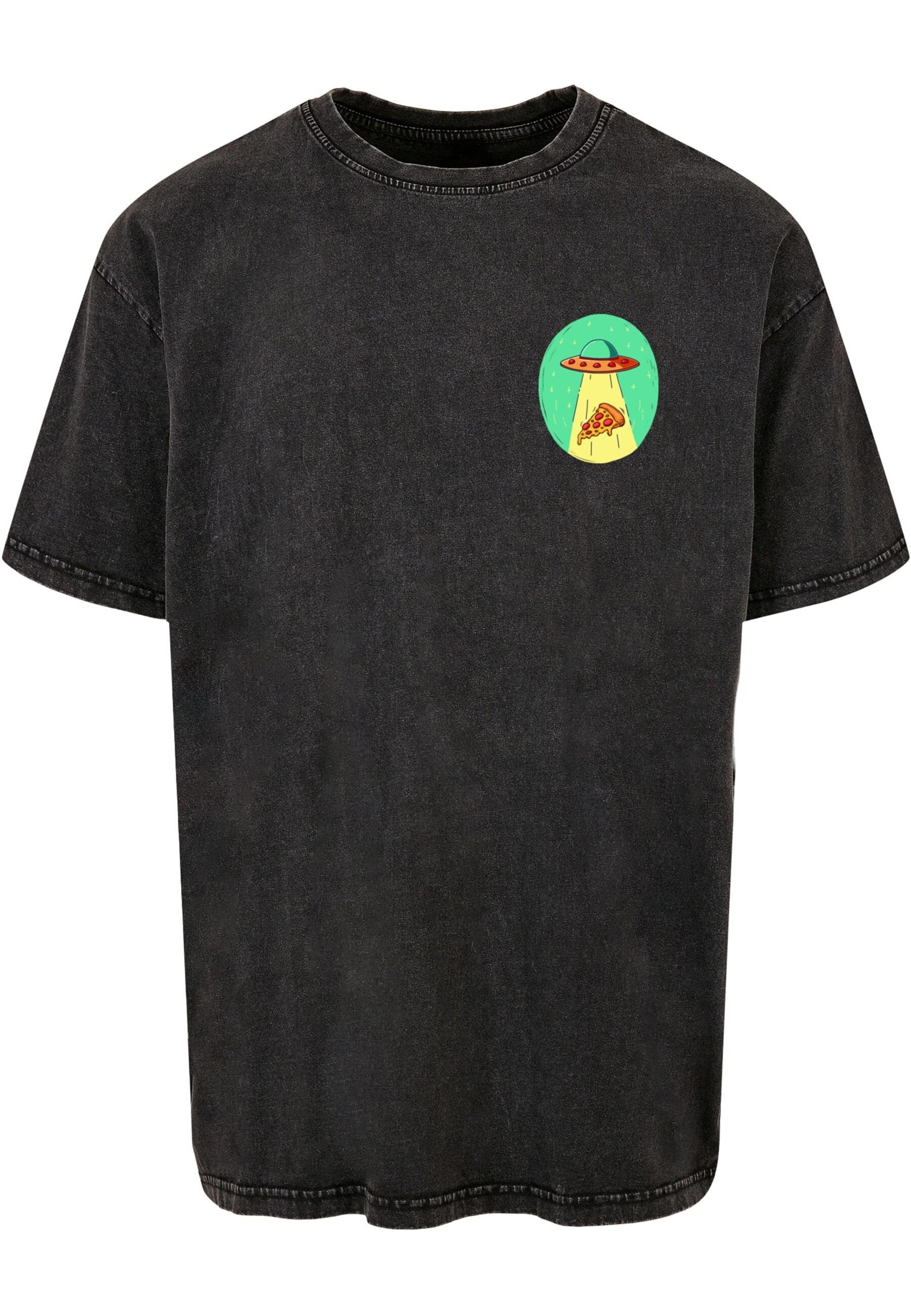 MisterTee T-Shirt »MisterTee Herren Ufo Pizza Acid Washed Heavy Oversize Tee«, (1 tlg.)