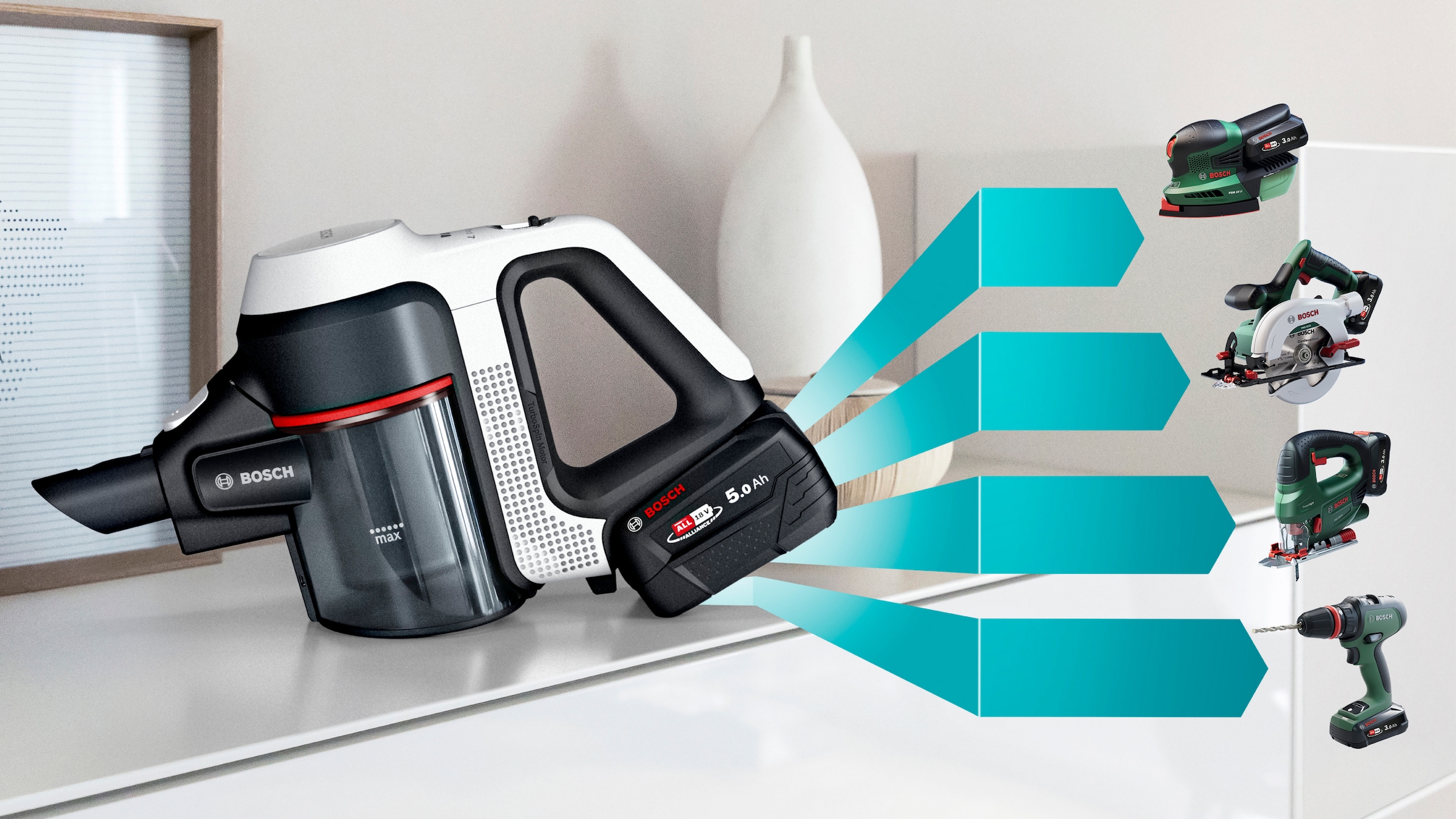 BOSCH Akku-Bodenstaubsauger »Unlimited 7 BSS715CARP/BSS715FRSH, 5.0 Ah Akku, Knickrohr« 10 Jahre Motorgarantie, Schnellladegerät, Made in Germany