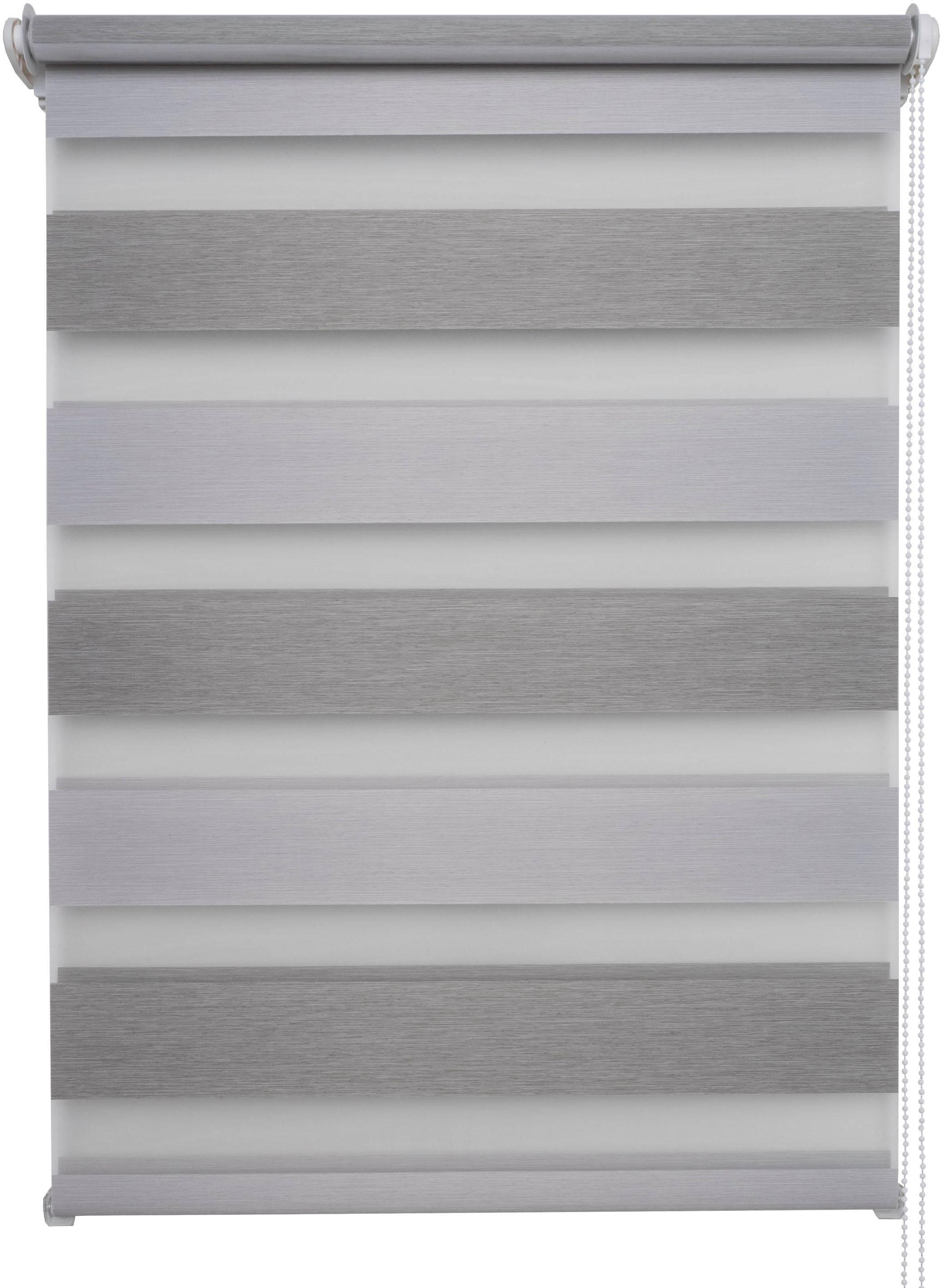 Doppelrollo, B:60cm H:150cm, grau, SCHÖNER WOHNEN-KOLLEKTION, Kunststoff, Polyester, Rollos, "Klemmfix-Doppelrollo"