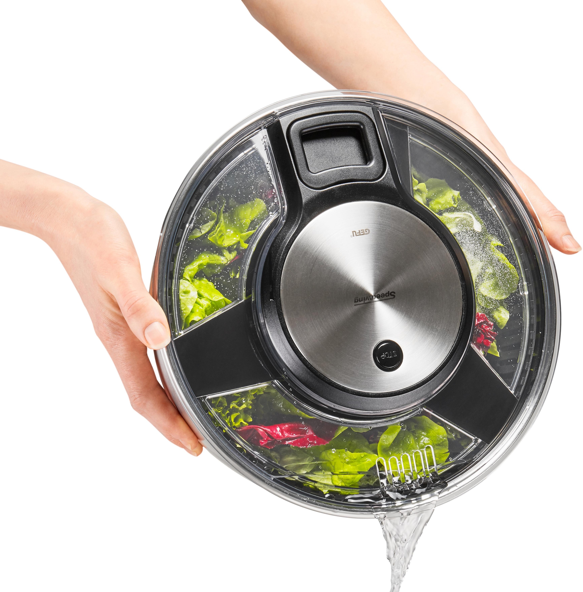 GEFU Salatschleuder 27 Liter BAUR 5 cm, Ø | »SPEEDWING®«, bestellen Edelstahl, Inhalt