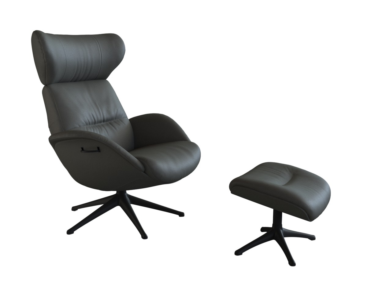 FLEXLUX Relaxsessel »Relaxchairs More«, Premium Komfort, Rücken- & Kopfteilverstellung, drehbar, Fuß schwarz