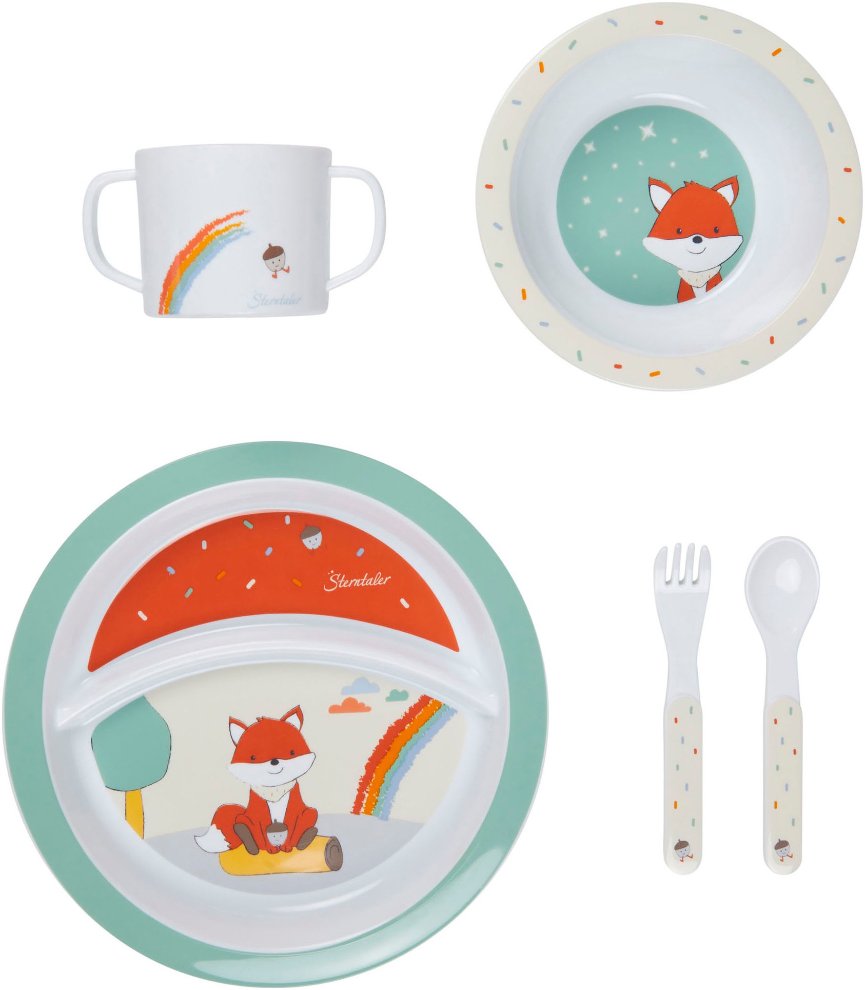 Thumbnail - Sterntaler Kindergeschirr-Set "Kindergeschirr Fuchs Filou, rund"