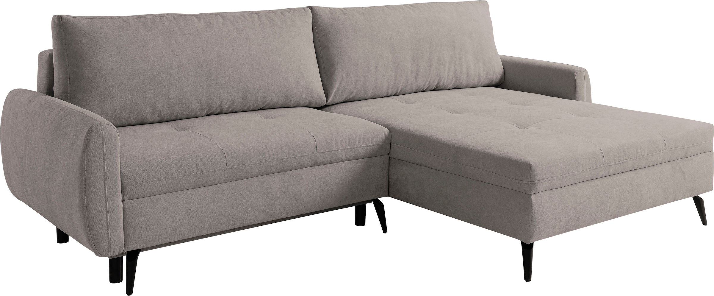 WERK2 Ecksofa »Figo inkl. Bettfunktion und Bettkasten, bequem, Breite 273cm, L-Form« Moderne, teilmassive Polsterecke, Komfortpolsterung und losen Kissen.