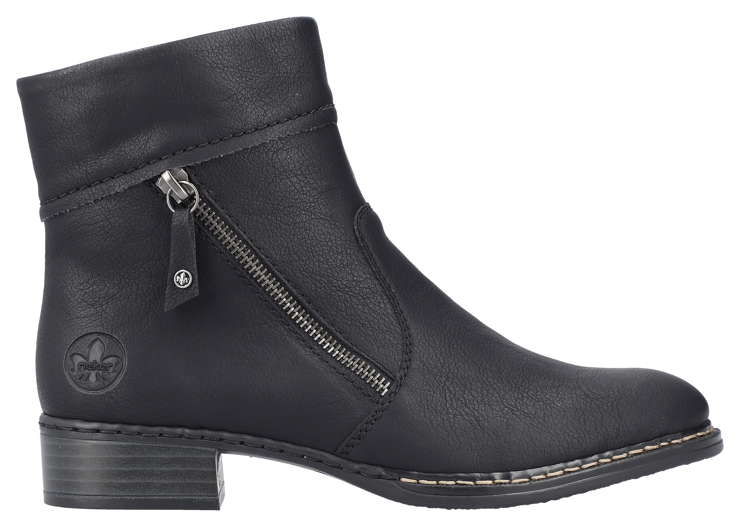 Rieker Stiefelette, Boots, Ankleboots, Blockabsatz, mit praktischem Innenreißverschluss