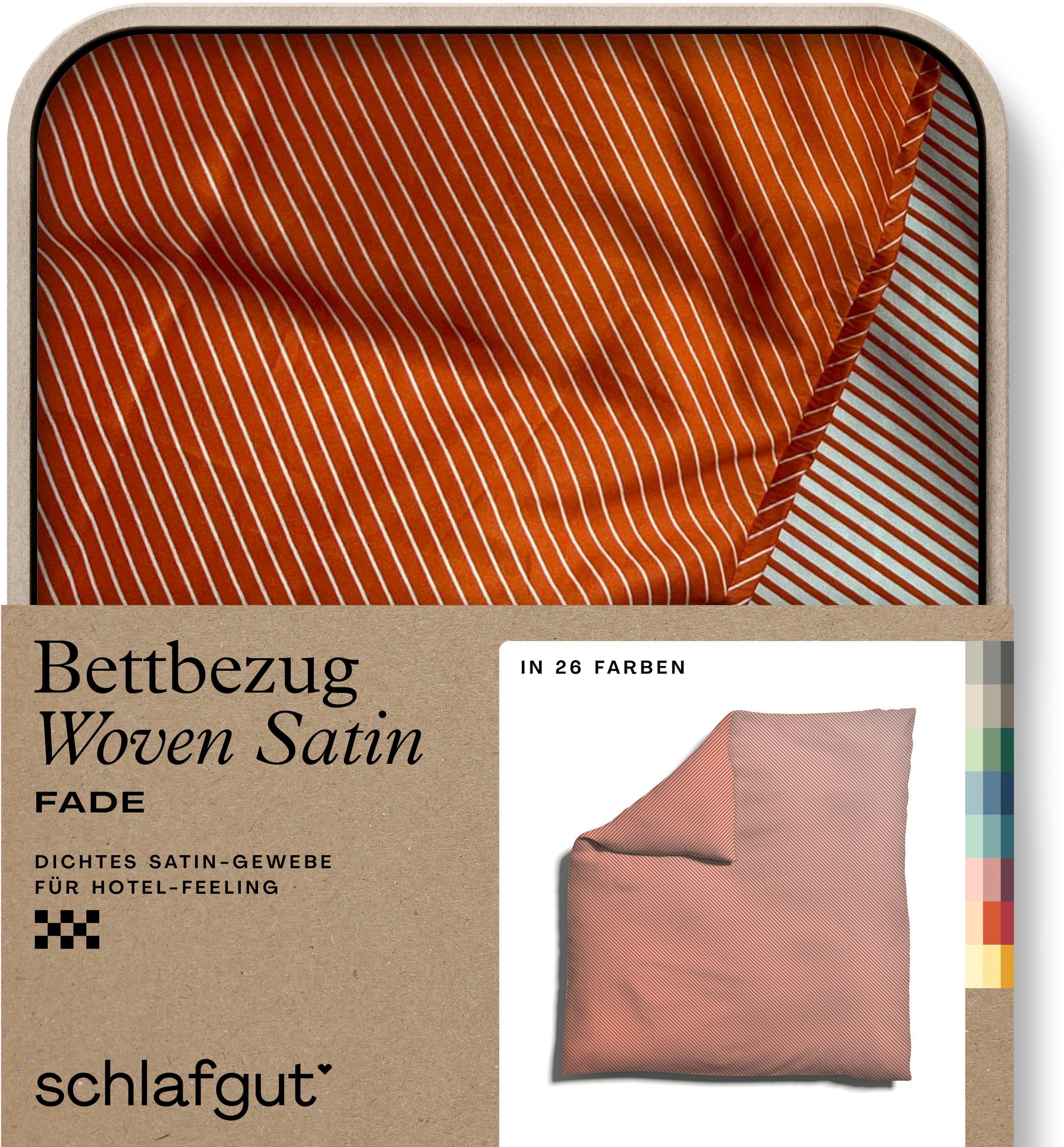 Bettbezug »Woven Satin Fade mit feinen Streifen«, (1 St.), mit Farbverlauf, Mix &...