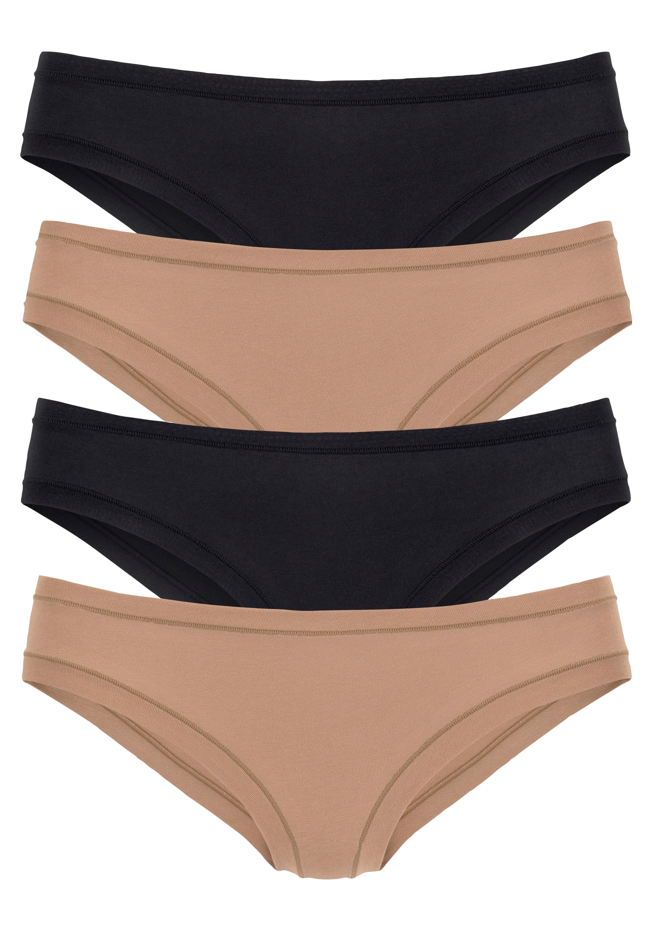 LASCANA Jazz-Pants Slips, (Packung, 4 St.), "Perfect Basics" aus elastischer Baumwolle