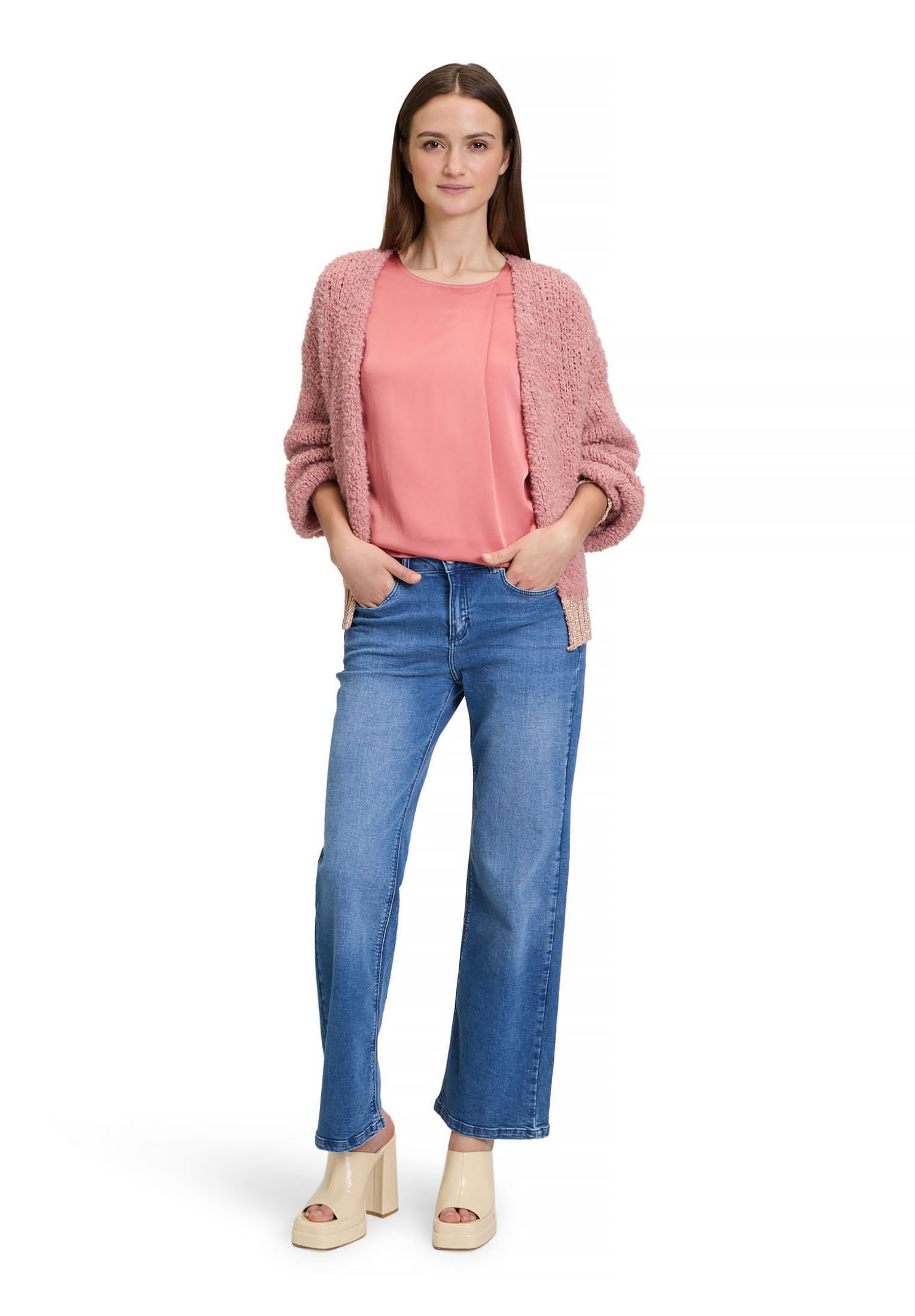 Cartoon Strickjacke »Cartoon Damen Strick-Cardigan mit V-Ausschnitt«, Rippbündchen