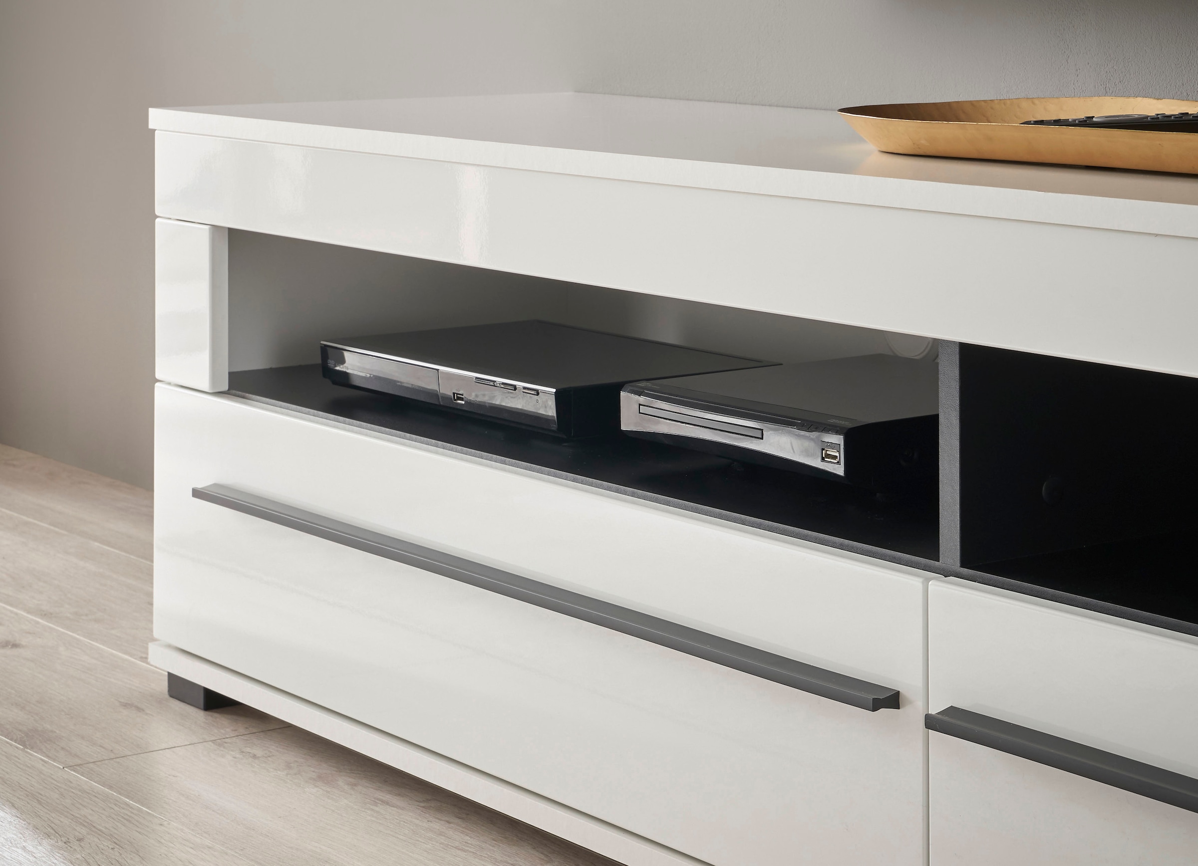 INOSIGN Wohnwand »Cantara, moderne Anbauwand, Wohnzimmer-Set, in Eiche Evoke oder Weiß«, (Set, 4 St.)