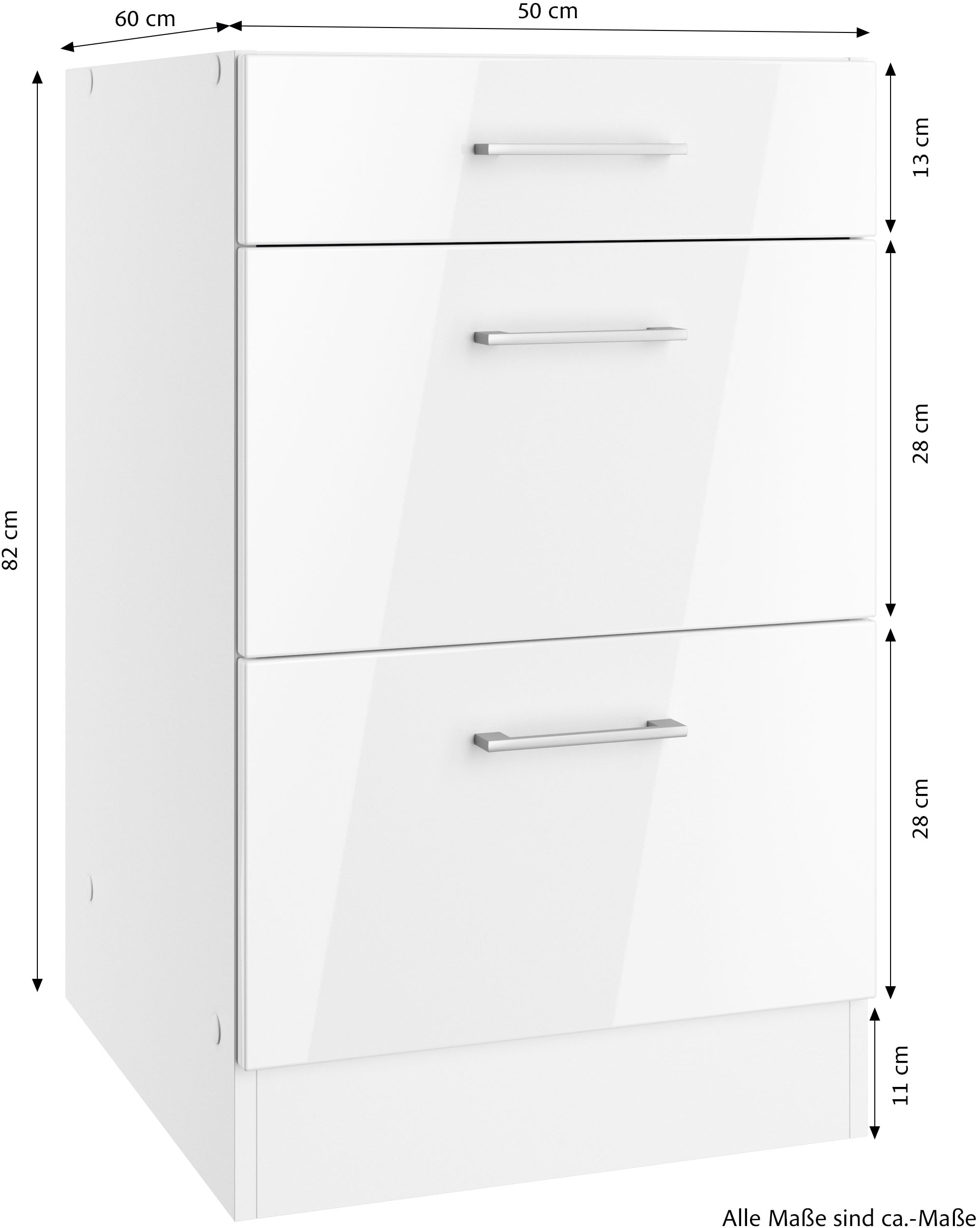 KOCHSTATION Unterschrank »KS-Milan«, HELD Möbel, Auszugschrank 100 cm, matte oder hochglänzende Fronten