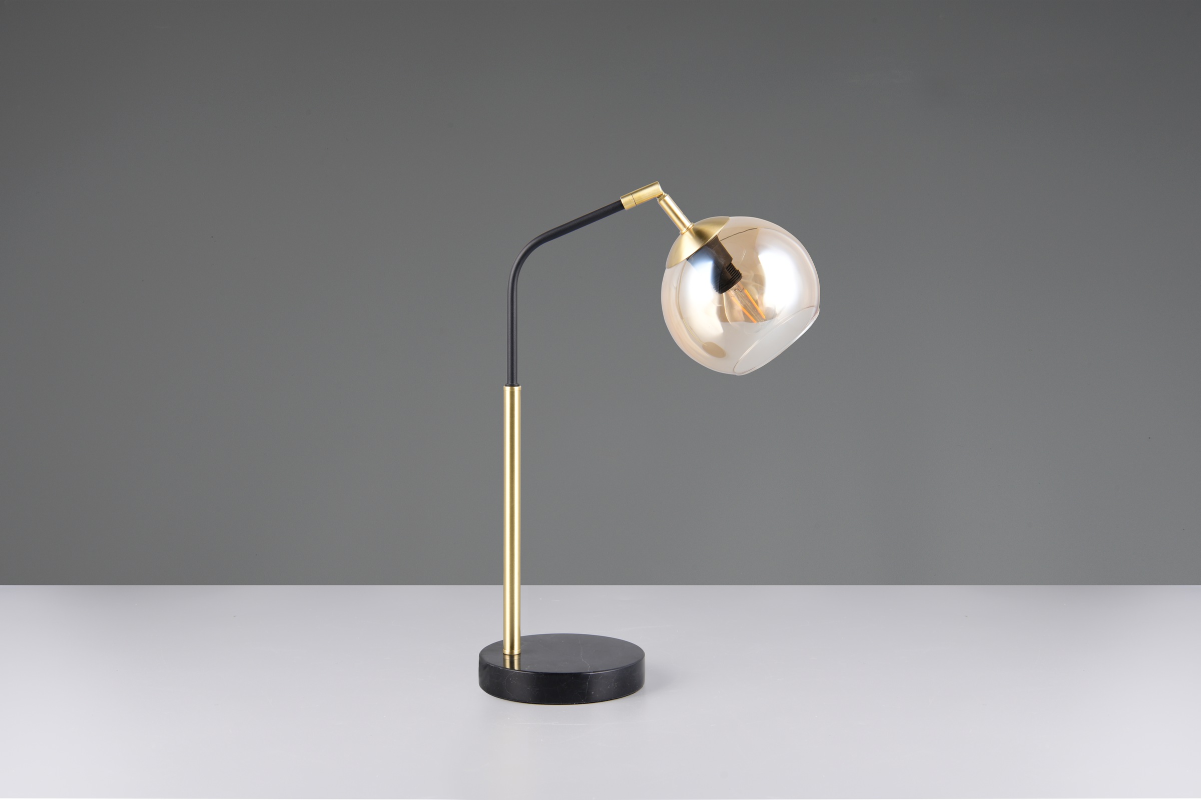TRIO Leuchten Schreibtischlampe »PAXTON, exkl. 1x E14 max 10W, Leseleuchte Nachttischlampe«, 1 flammig, Leuchtmittel E14 | Leuchtmittel wechselbar, mit Glas Lampenschirm, Schnurschalter, Höhe 45 cm, Tiefe 28 cm