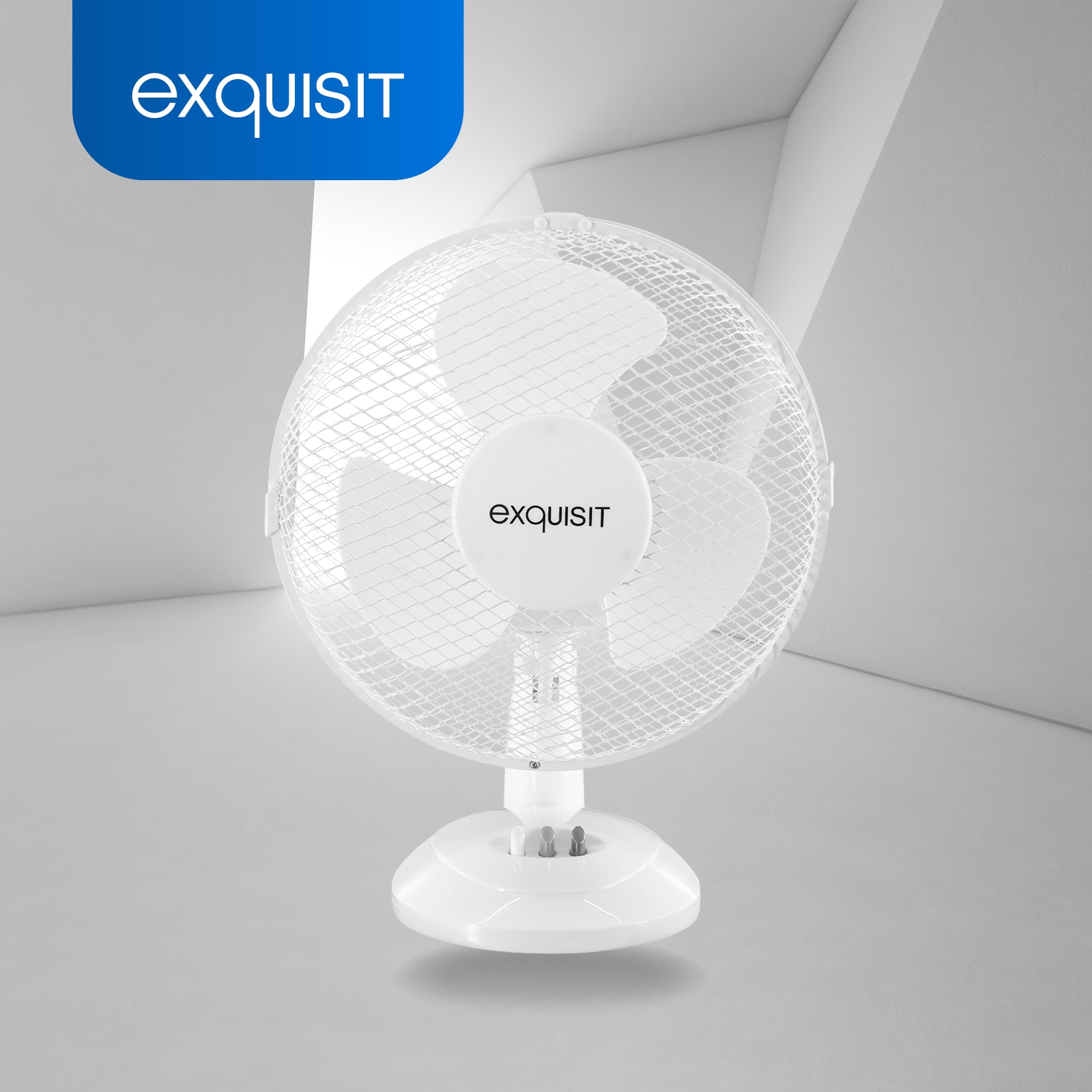 exquisit Tischventilator »VT 33056 we«, Ø 23 cm, inkl. Oszillation & 30 W Leistung, weiß