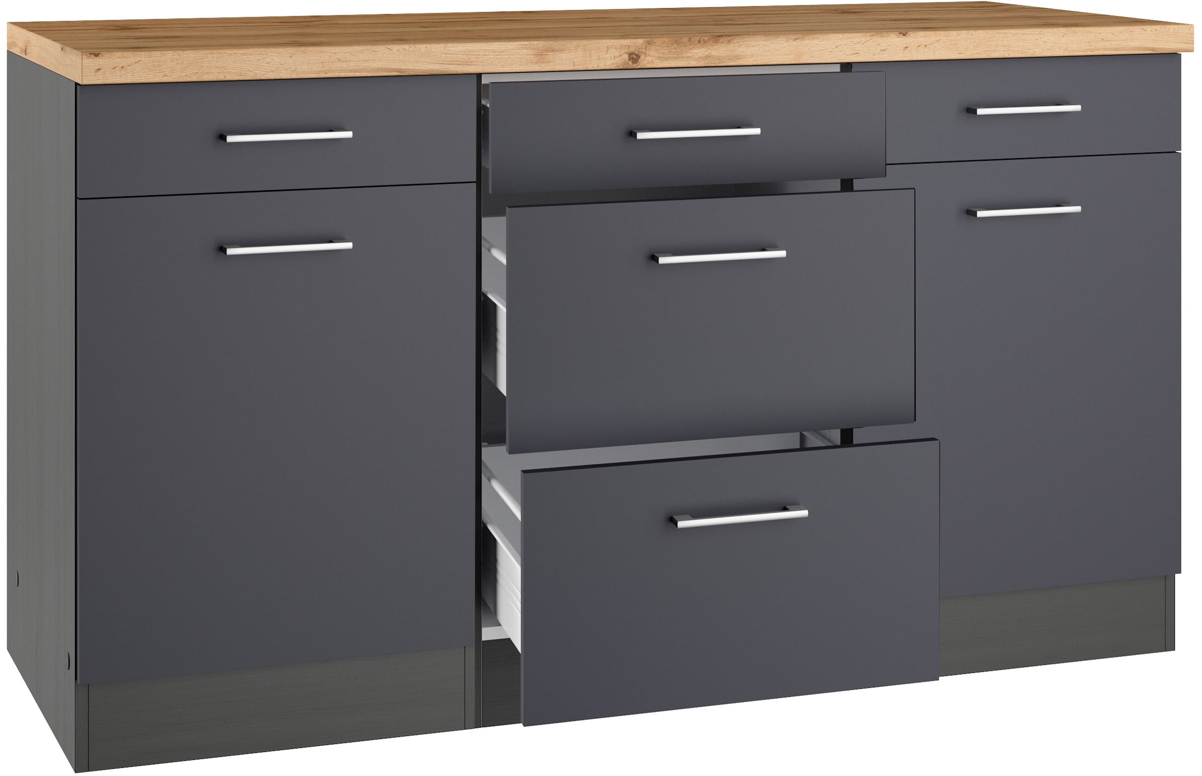 KOCHSTATION Unterschrank »KS-Milan«, HELD Möbel, Unterschrank 150 cm, matte oder hochglänzende Fronten