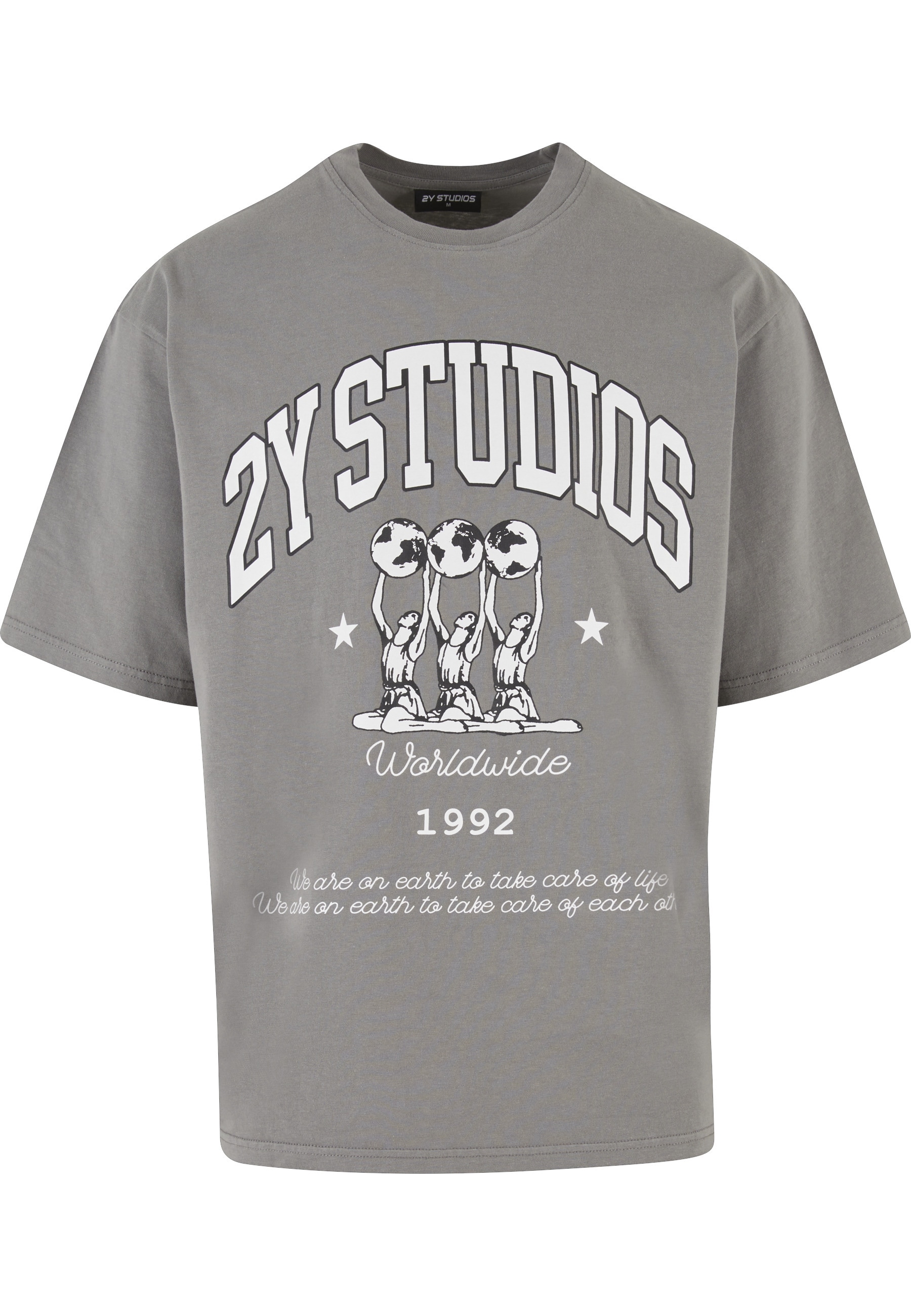 2Y Studios T-Shirt "2Y Studios Herren 2Y Globus Oversize Tee" 1 Stk.