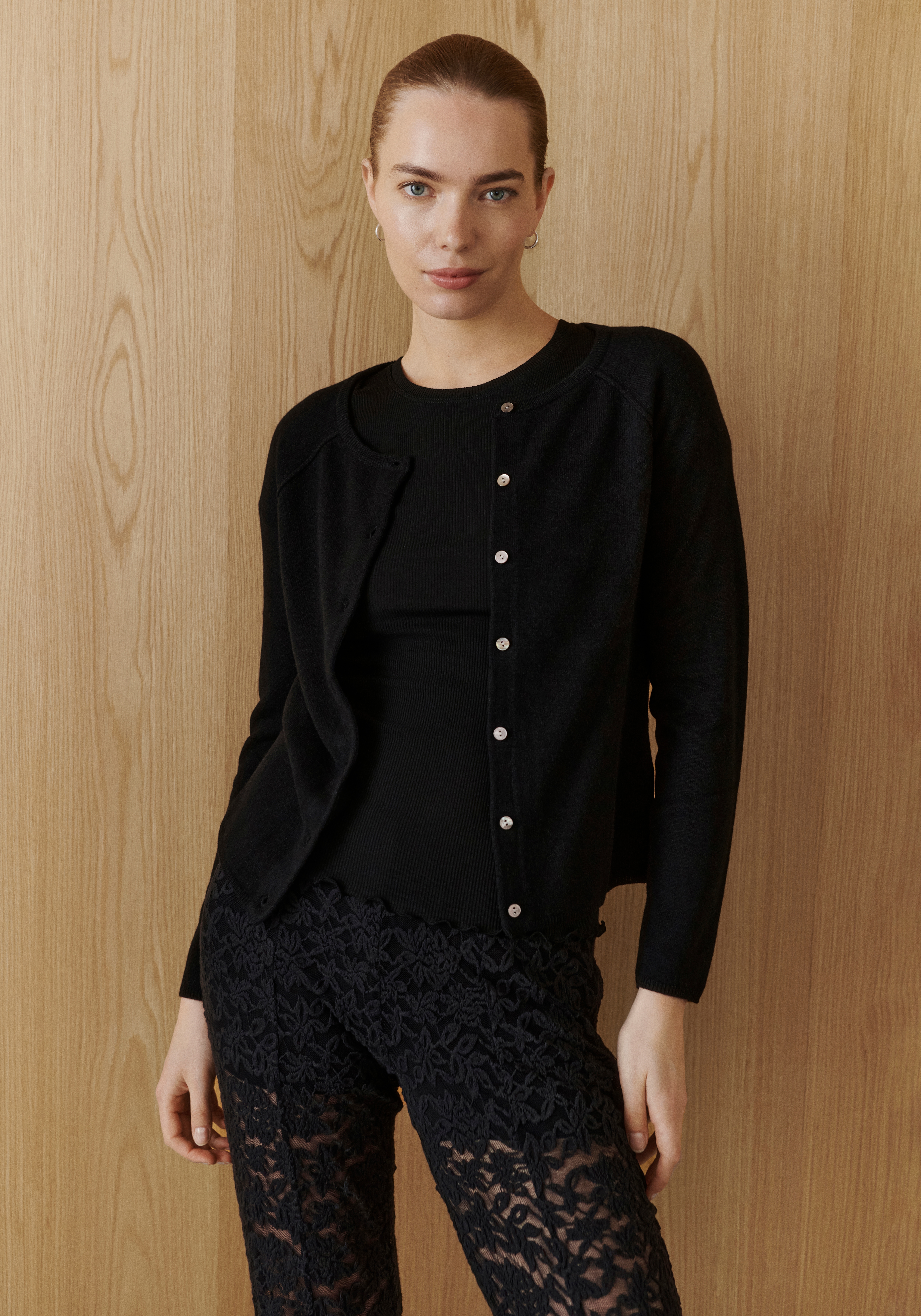 rosemunde 1100000002199 "Laica cardigan mit Wolle und Kaschmir" mit Rundhalsausschnitt, Woll-Kaschmir-Mix