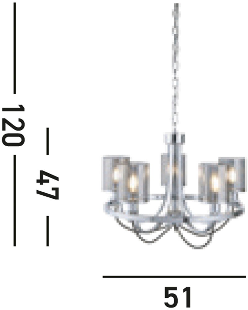 Searchlight Hängeleuchte »Hängeleuchte Catalina, 5-flammig« E14 1 Stk. Rauchglas-Optik