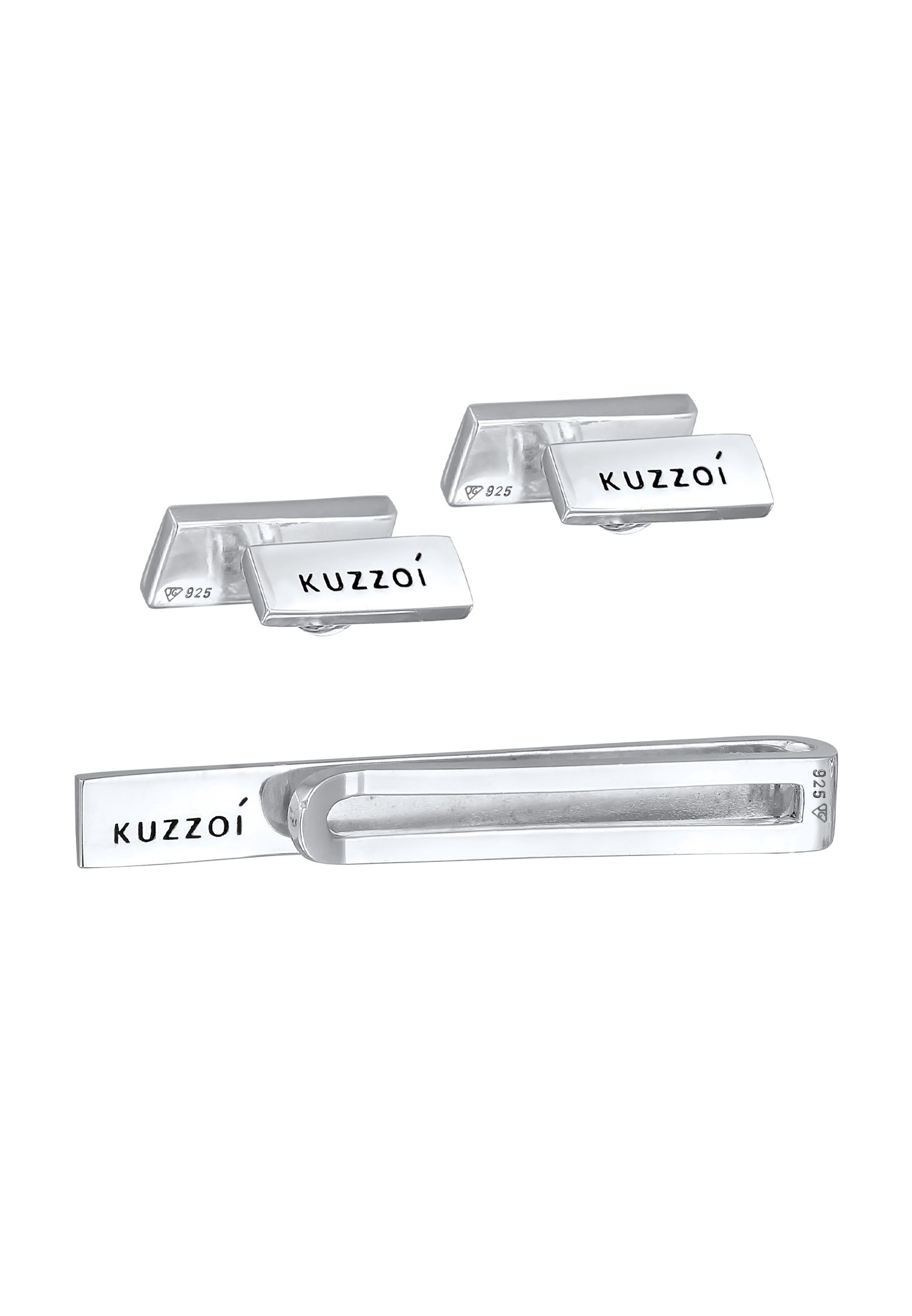 Kuzzoi Krawattennadel Set »Manschettenknöpfe Set Elegant 925 Silber«