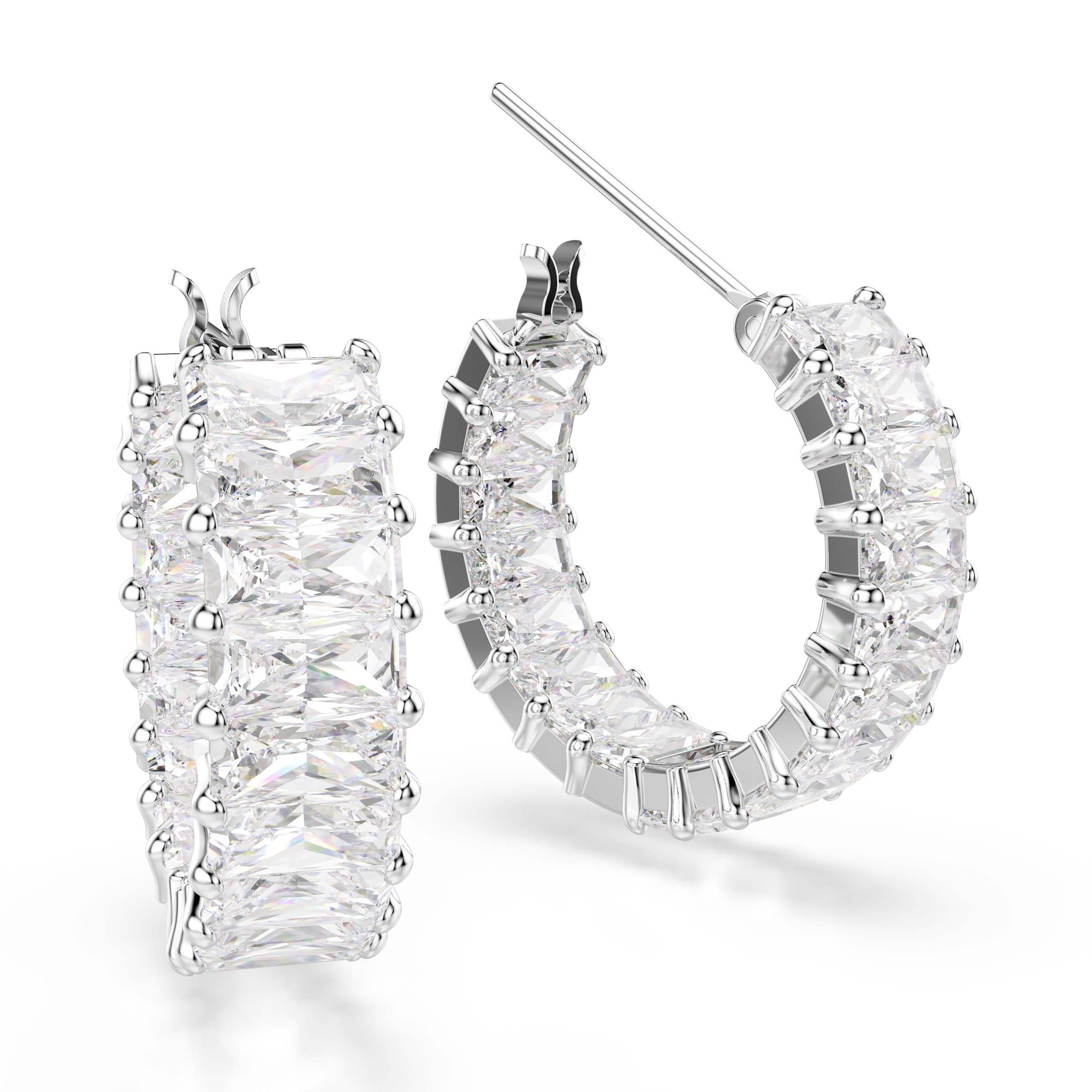 Swarovski Paar Creolen »Schmuck Geschenk Matrix Ohrringe«, mit Swarovski® Kristall, Swarovski® Zirkonia (synth.)