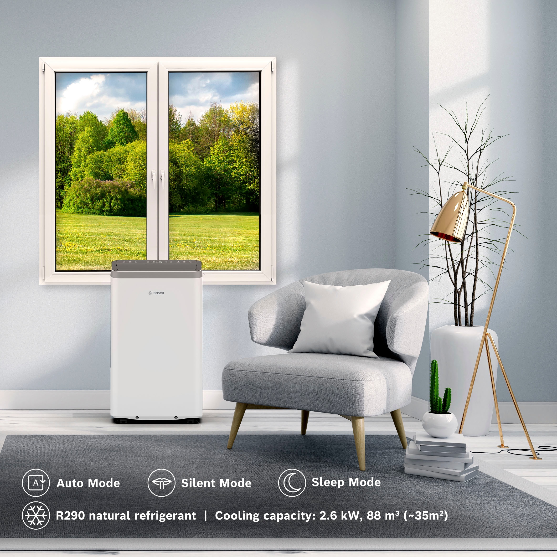 BOSCH 3-in-1-Klimagerät »Cool 2000 - 3-in-1 Klimaanlage, Luftentfeuchter, Ventilator«