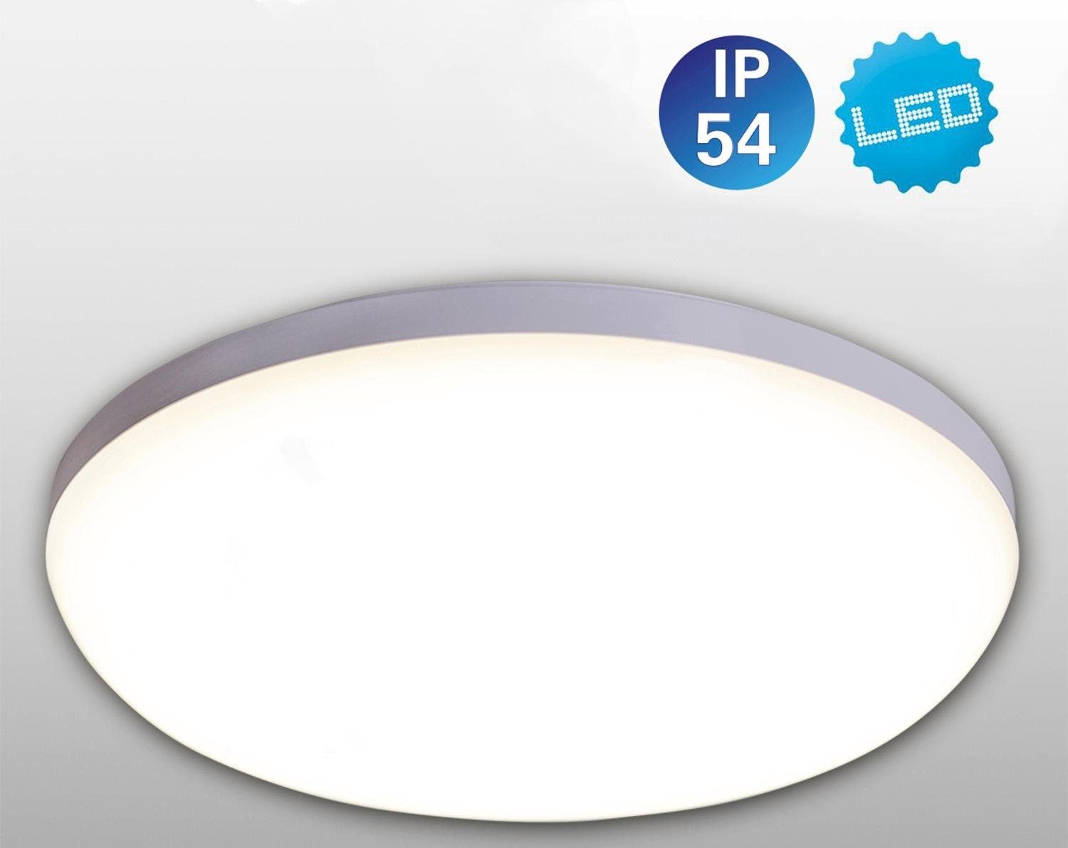 näve LED Deckenleuchte »Garda«, 1 flammig, Leuchtmittel LED-Board | LED fest integriert, weiß satiniert, Kunststoff/Metall, IP54