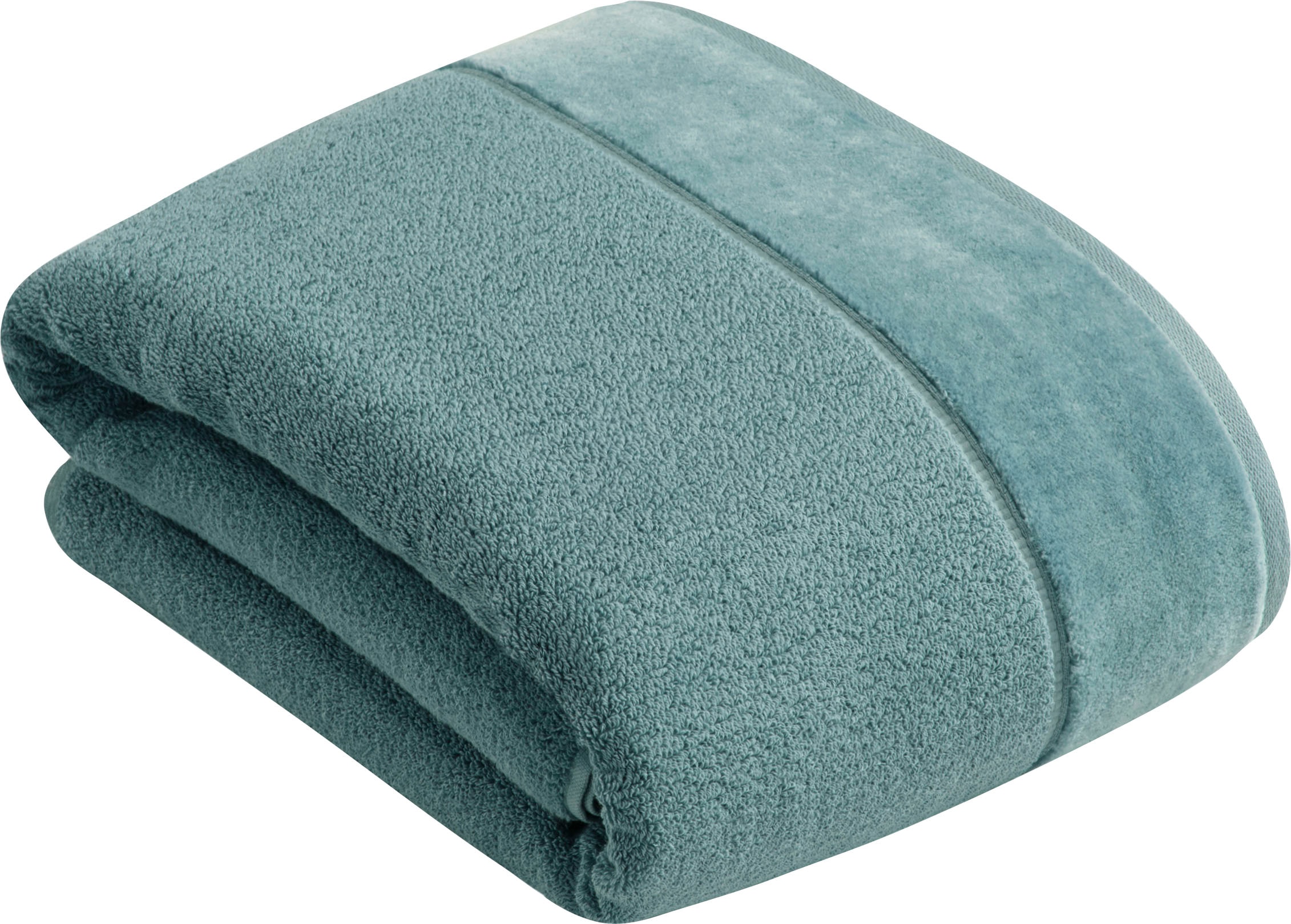 Badetuch VOSSEN, B:100cm L:150cm, blau, Frottier, Obermaterial: 100% Baumwolle, Handtücher, "Pure", Baumwolle & VEGAN, mit eleganter Veloursbordüre