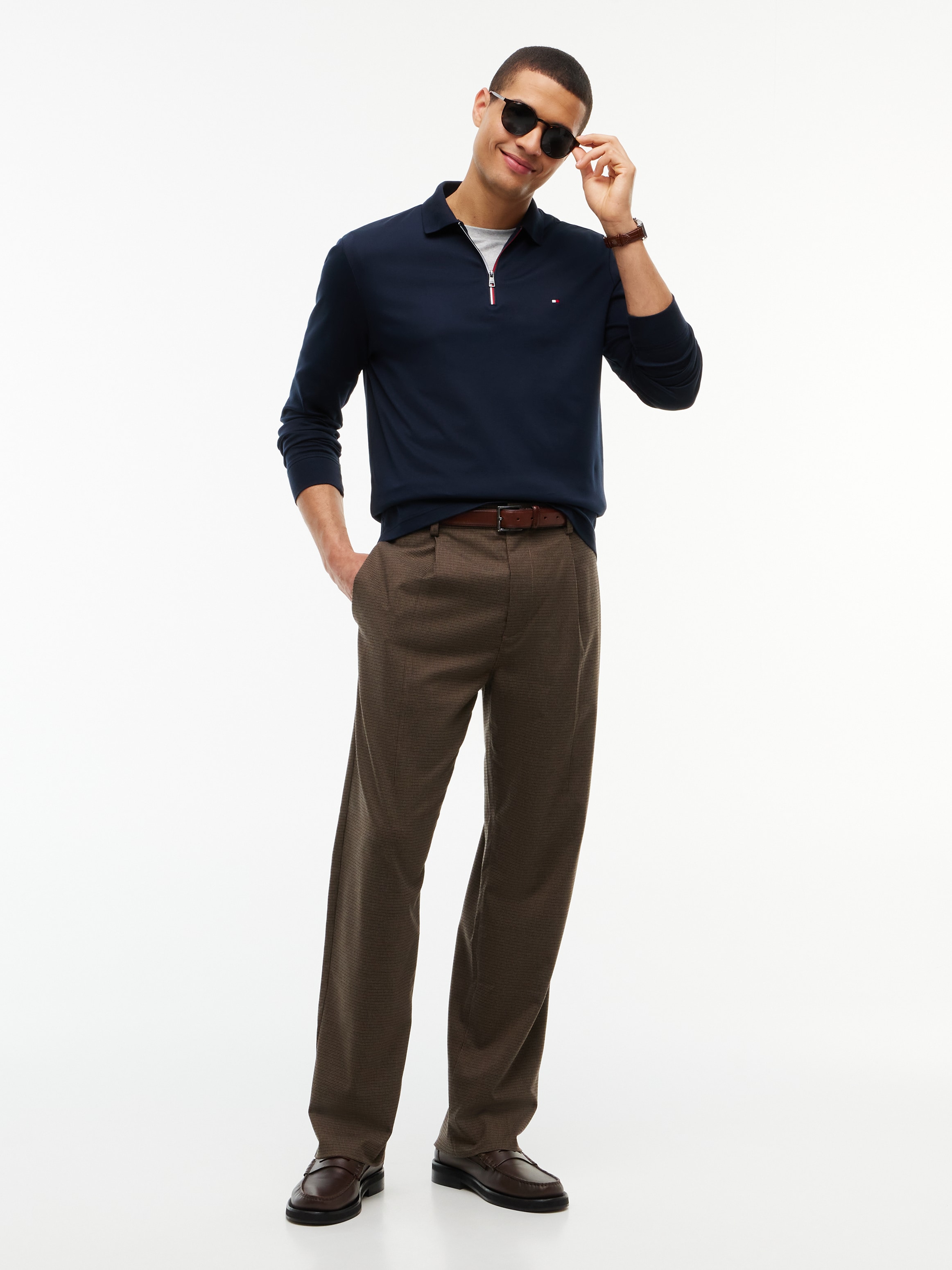 Tommy Hilfiger Langarm-Poloshirt »LIQUID COTTON ZIP REGULAR«
