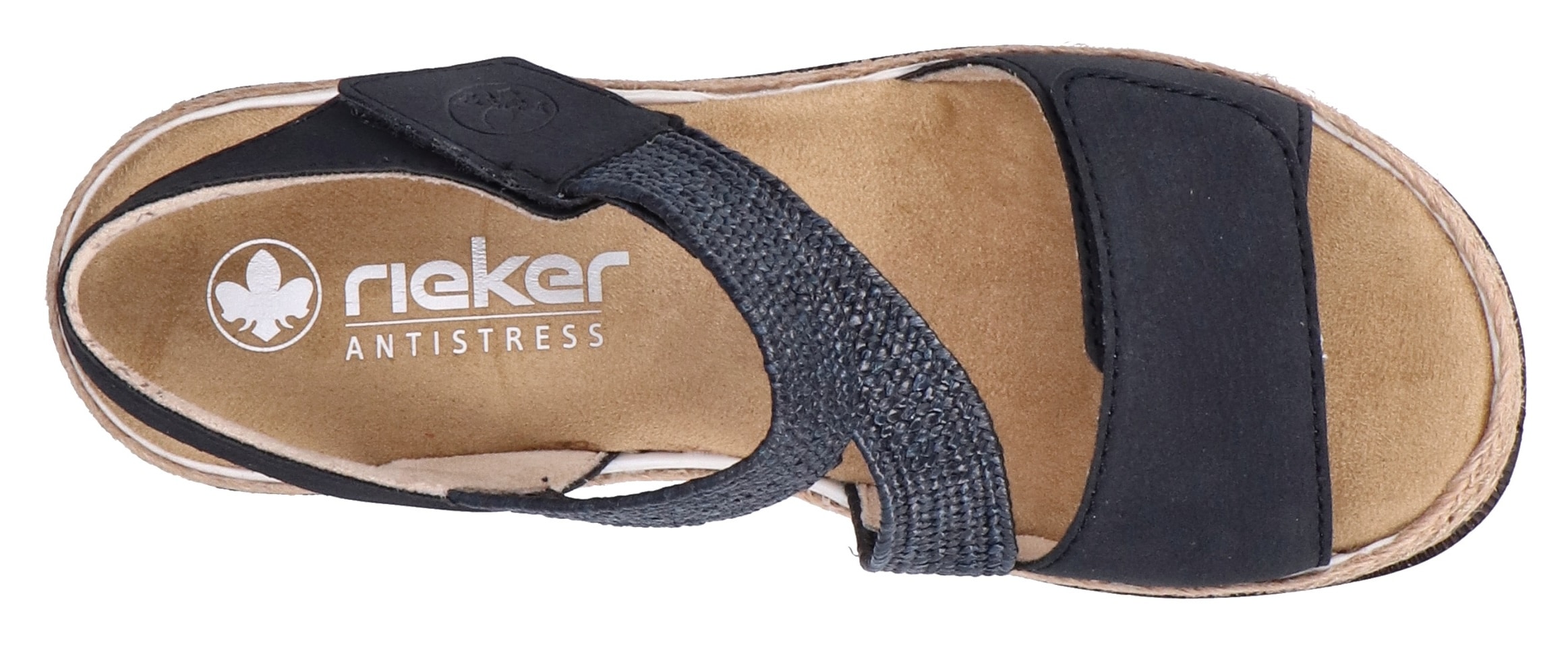 Rieker Keilsandalette, Riemchensandale, Sommerschuh, Urlaubschuh mit Klettriemchen