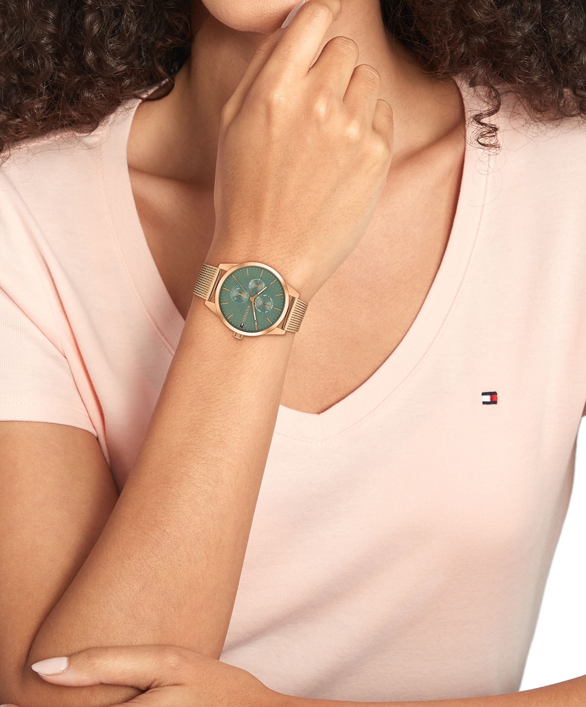 Tommy Hilfiger Multifunktionsuhr »Camille«, Quarzuhr, Armbanduhr, Damenuhr, Edelstahlarmband, analog