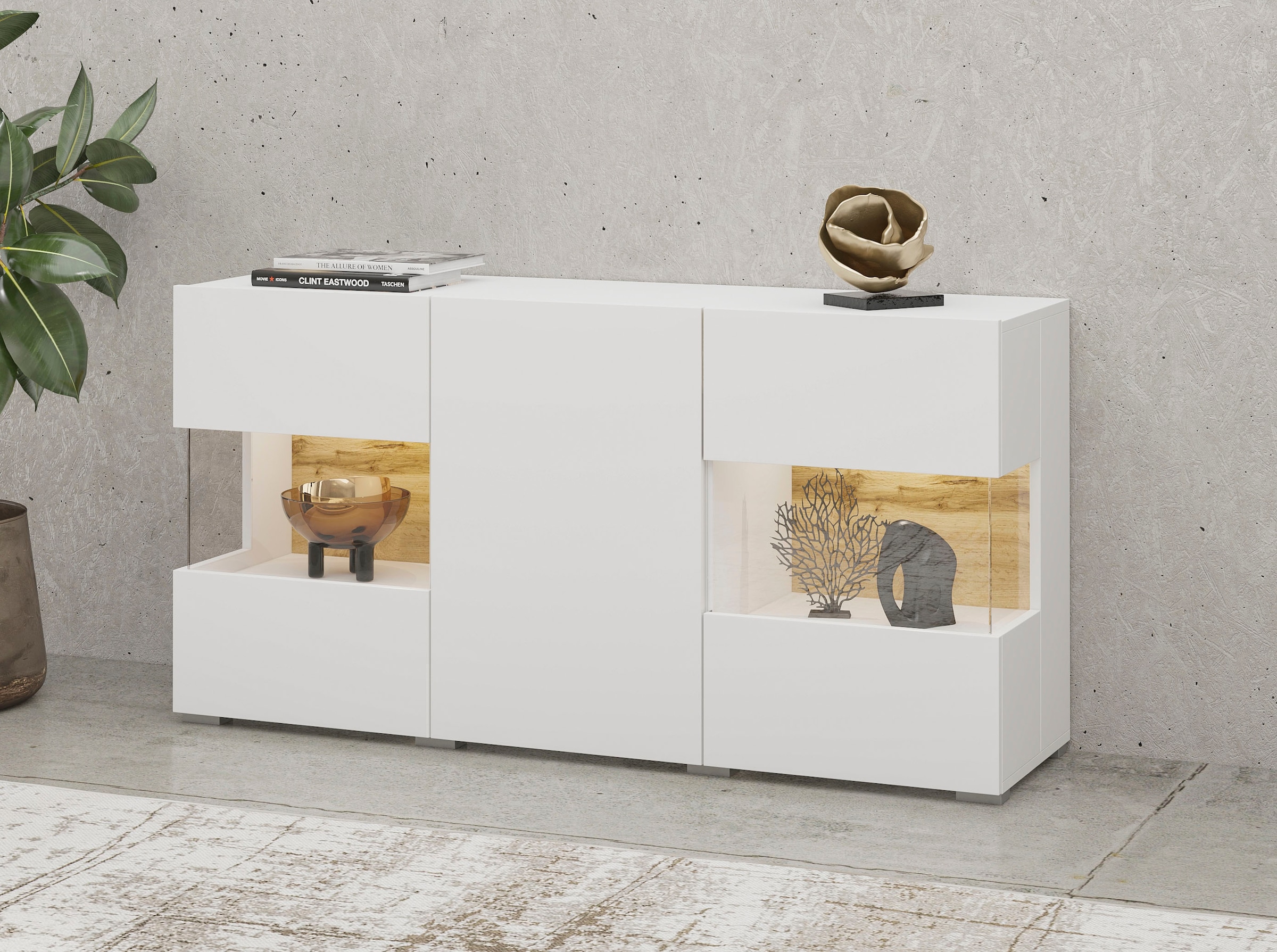 Home affaire Sideboard "Ava, Breite 120 cm, hängend und stehend montierbar" günstig online kaufen