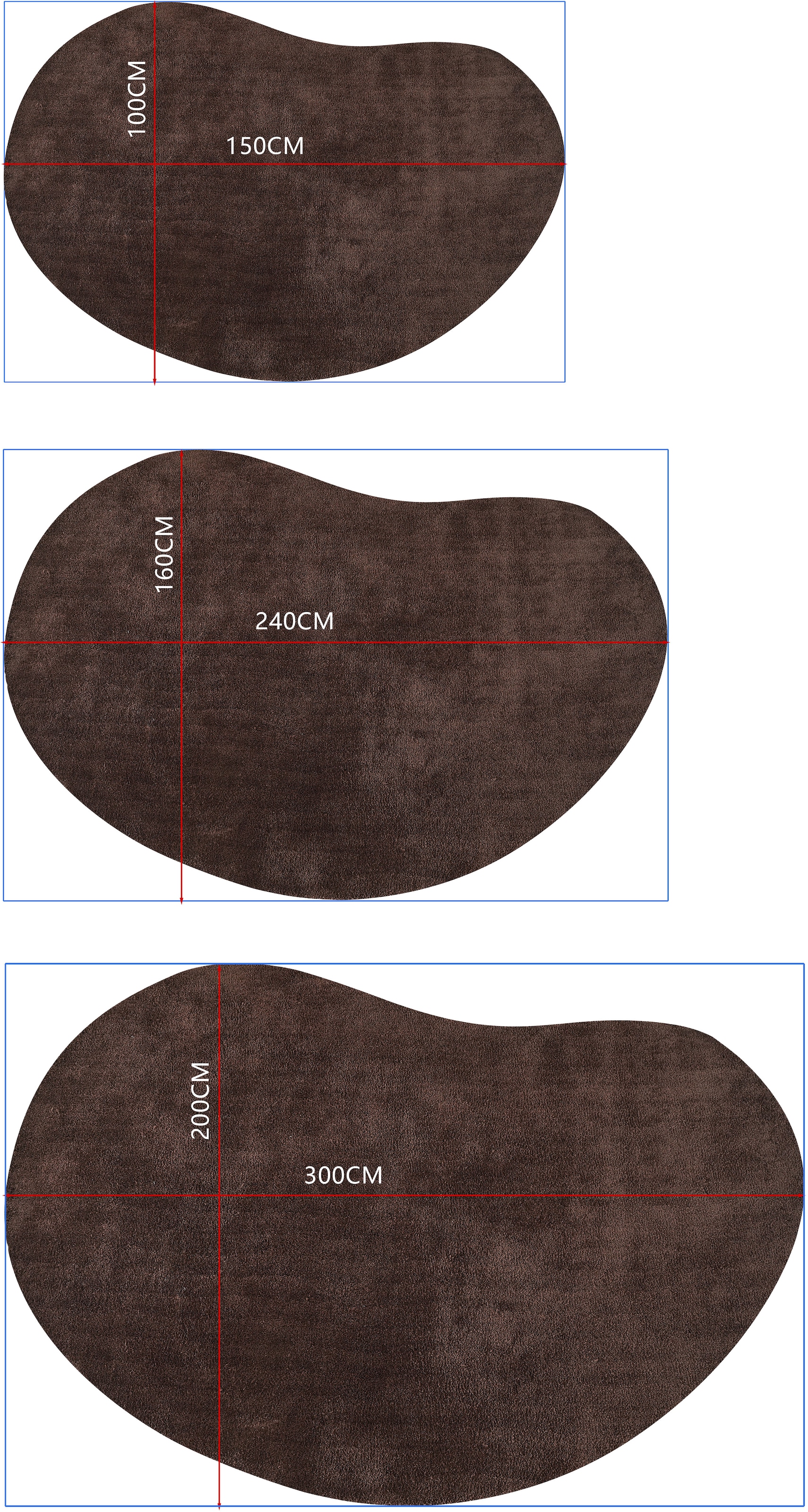 LeGer Home by Lena Gercke Hochflor-Teppich »Halrum, einfarbig, besondere Form, modern« organische Form, bean shape, kuschelig, Wohnzimmer, Schlafzimmer