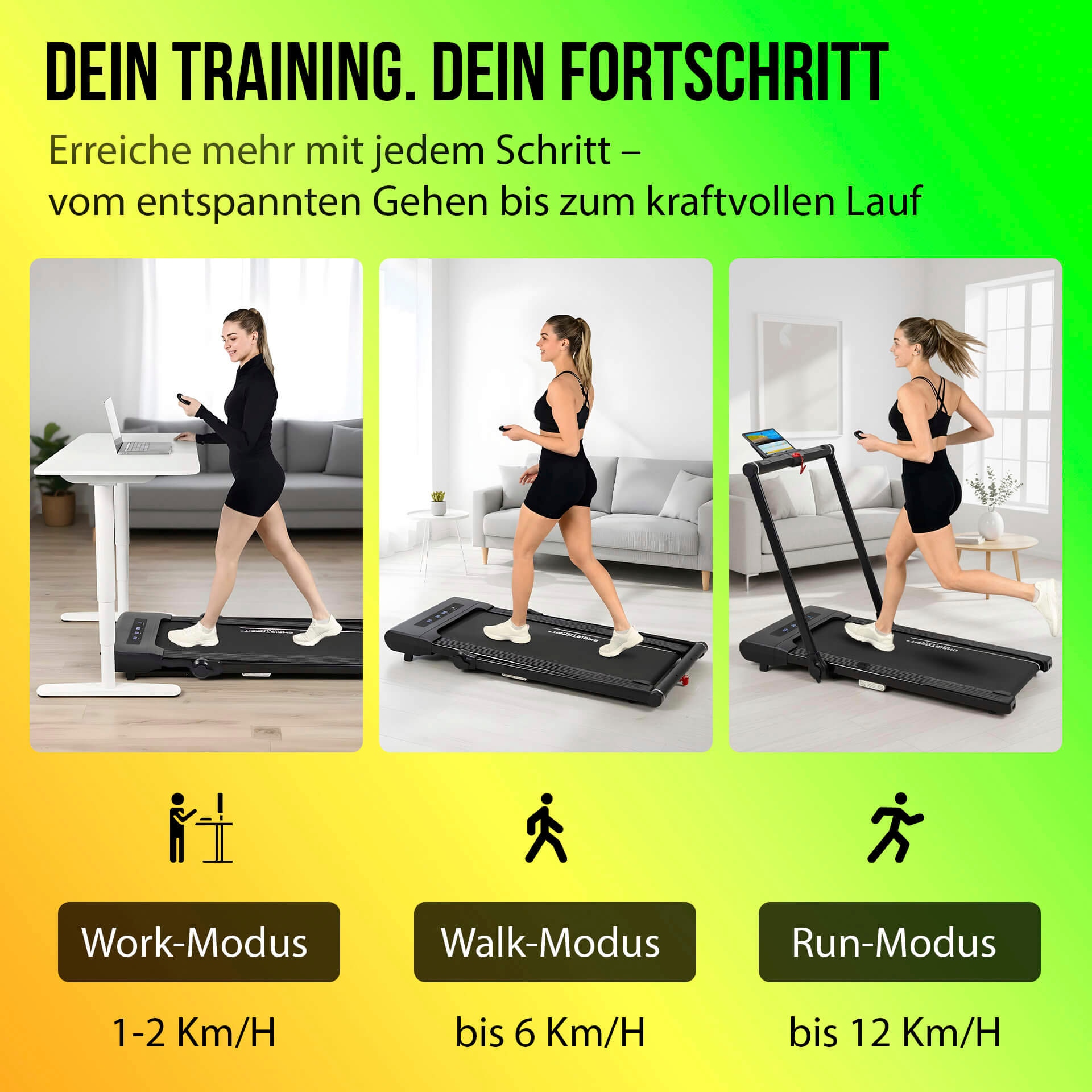 Christopeit Sport® Laufband »Laufband Walk Run Pro 2 in 1« bis max. 12 km/h, klappbar, 120 kg max. Benutzergewicht