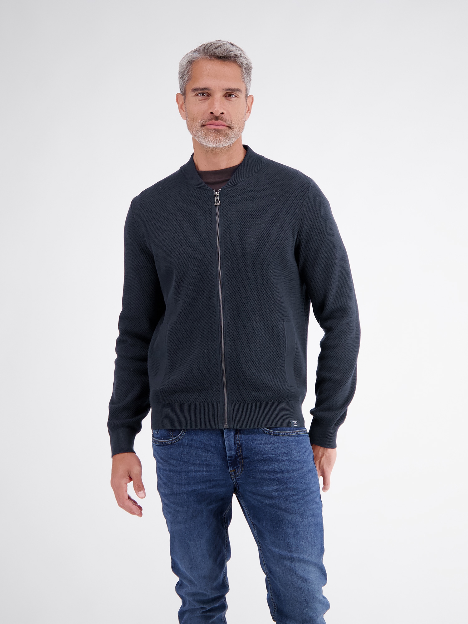 LERROS Strickjacke "Strickjacke aus Baumwollstrick mit dezent flachem Kragen"