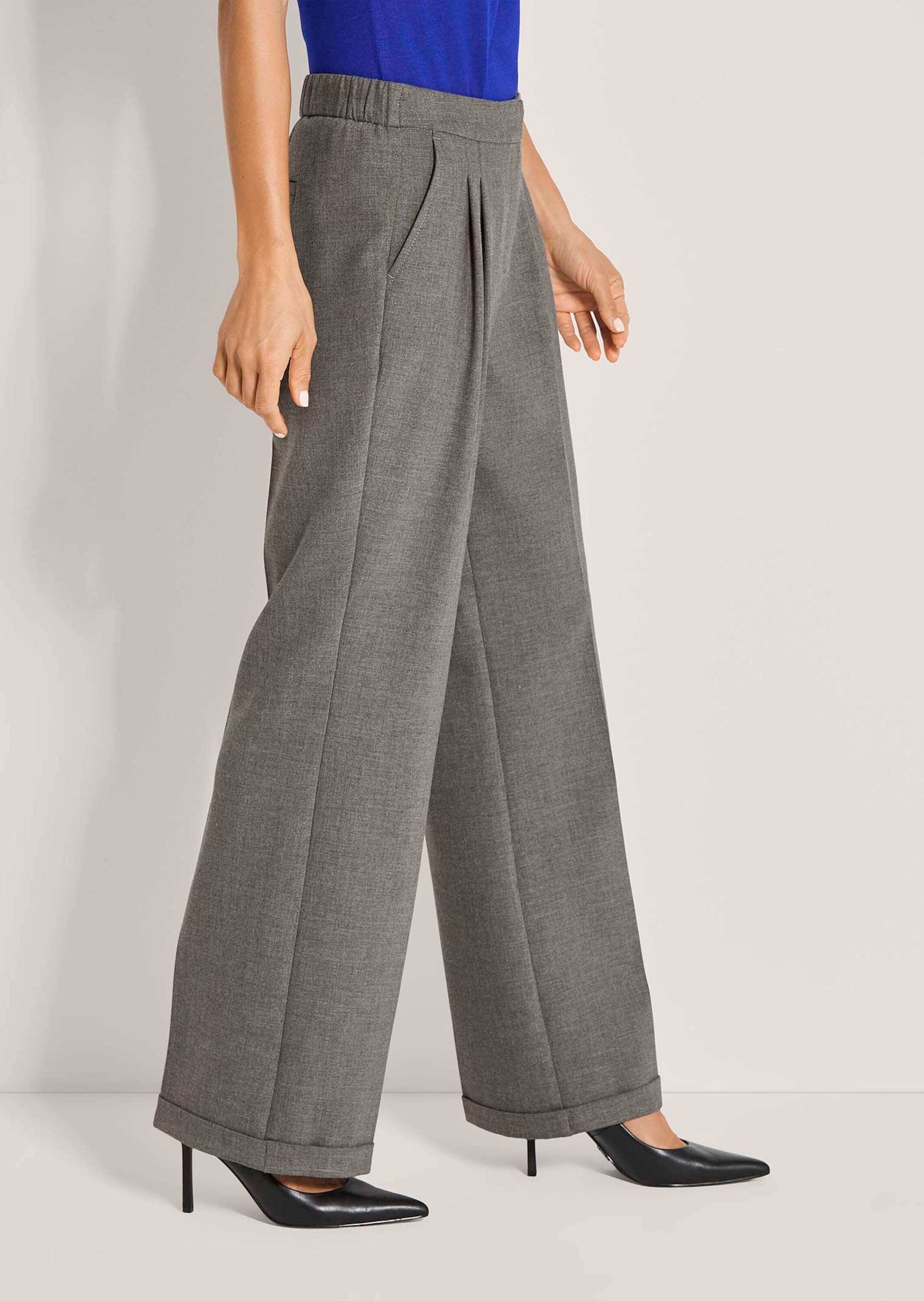 MADELEINE Bundfaltenhose »Hose Wide-Leg-Hose mit Zierriegel«