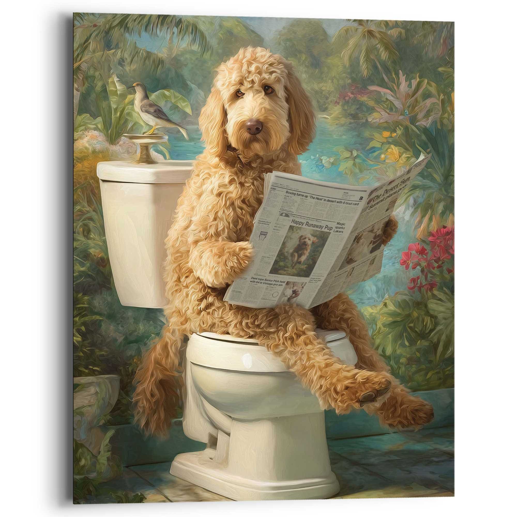 Reinders! Deco-Panel »Die Morgenzeitung« Tiere 1 Stk. tlg. Toilette - Grün - MDF - Tiere - 40x50 cm
