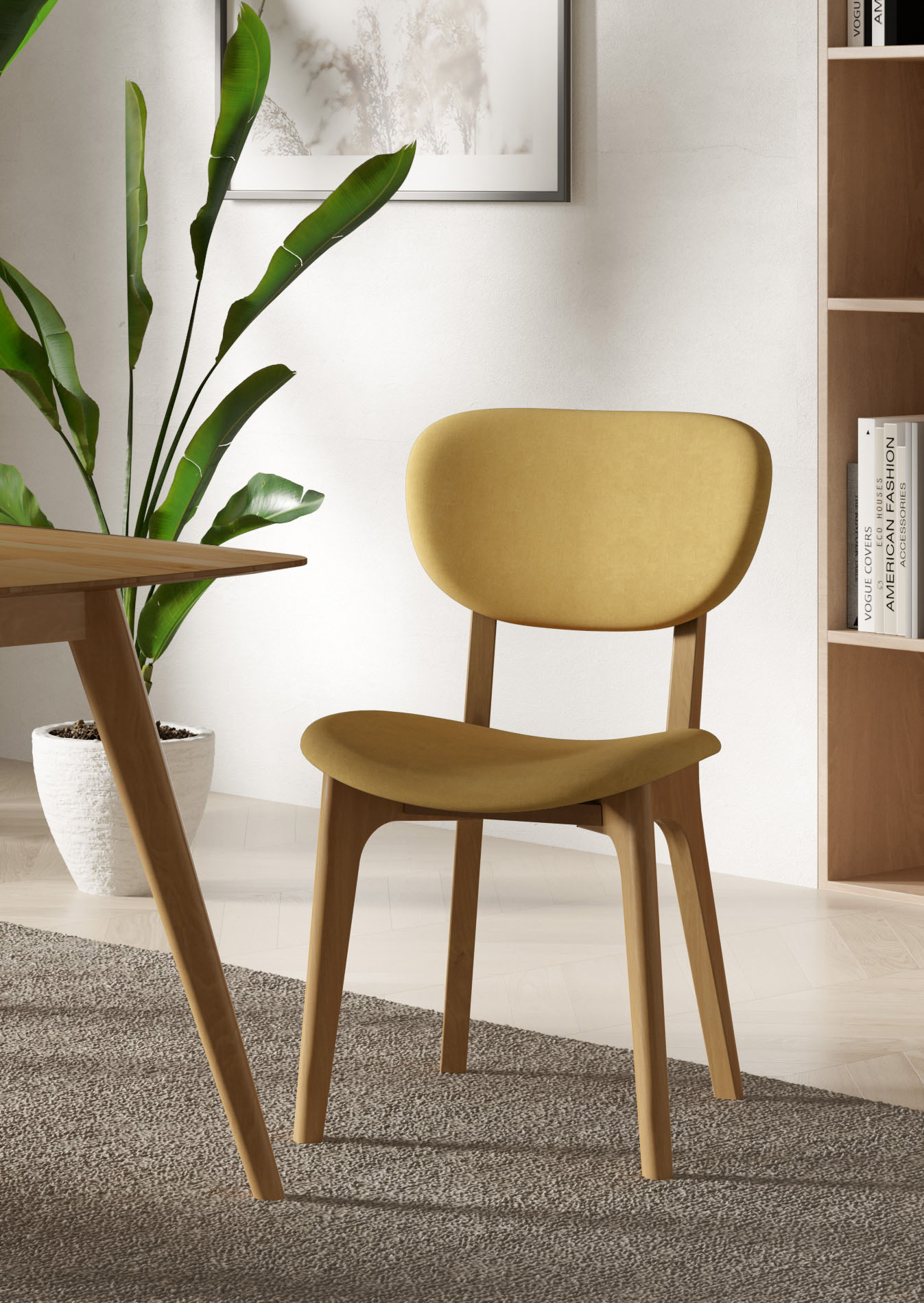 Home affaire "COZY Made in Italy" (Set) 2 Stk.Gestell in Buche, Kirsch- oder Nussbaum, Massivholz, Design Stuhl