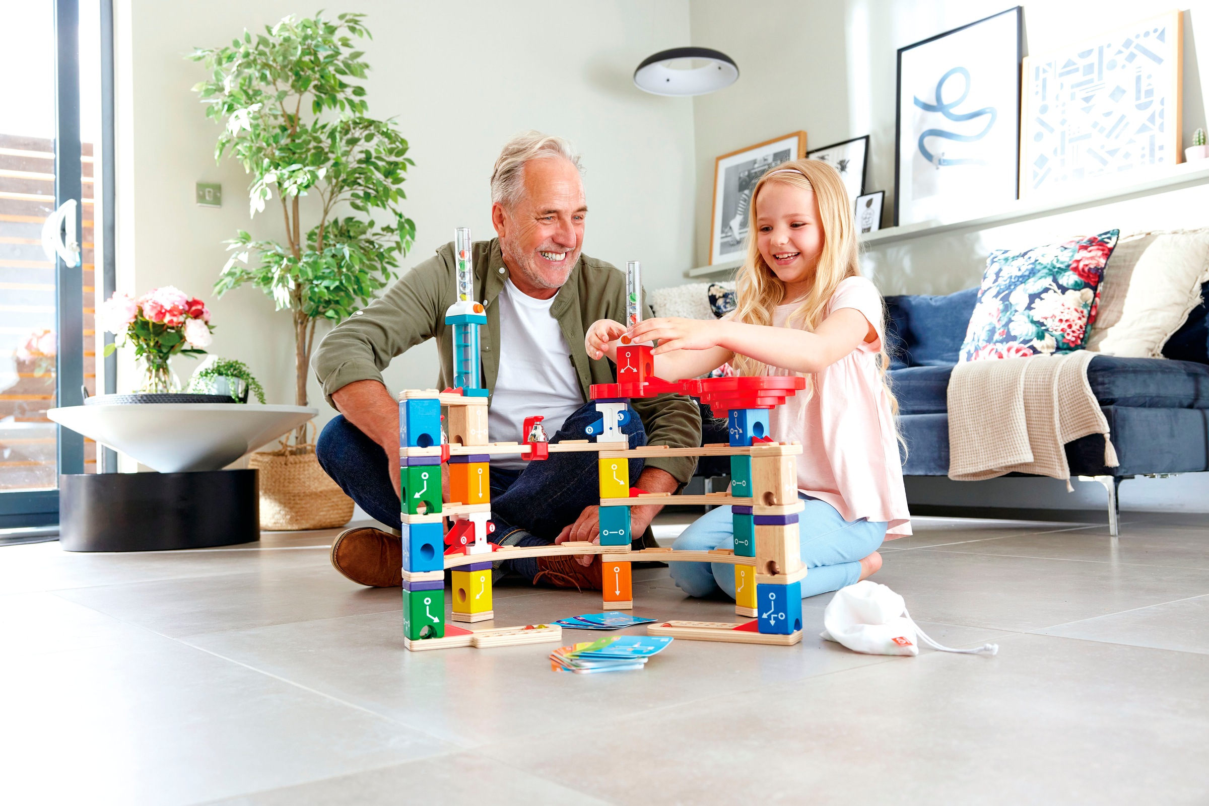 Hape Kugelbahn »Quadrilla Kodierungsset für Fortgeschrittene«, (119 tlg.)