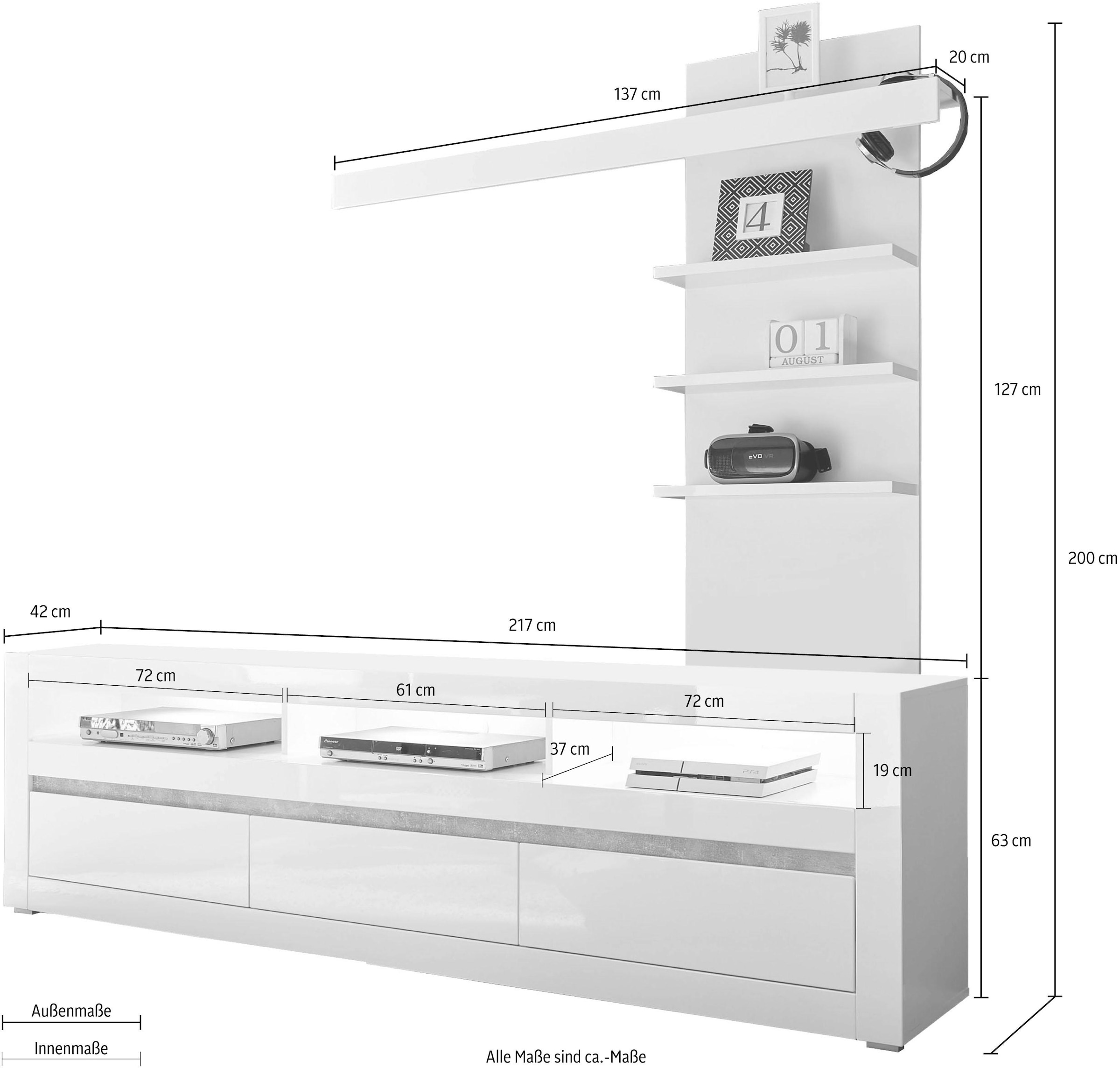 INOSIGN TV-Wand »Carat«, (2-tlg.)