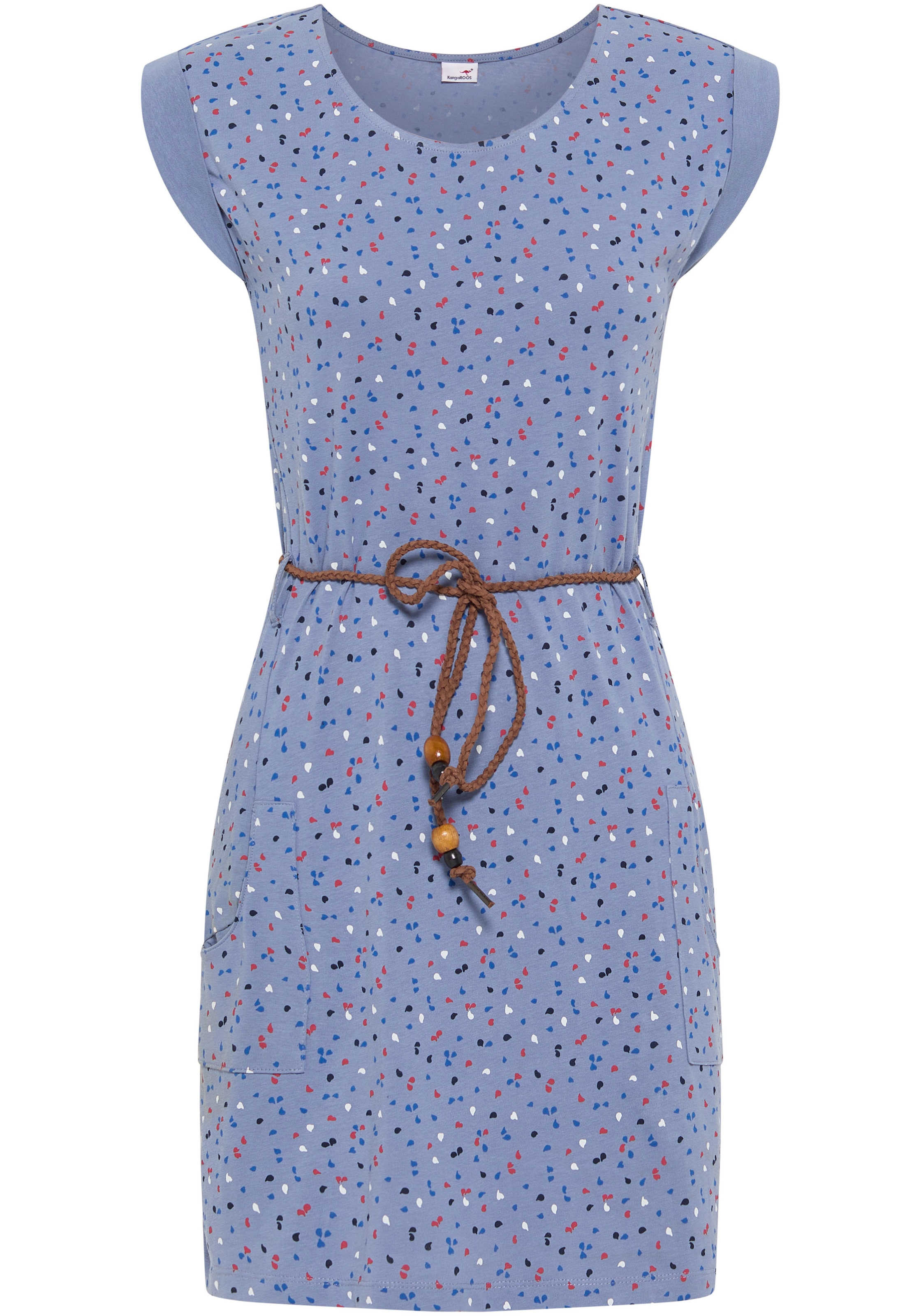 KangaROOS Jerseykleid, (Set, mit abnehmbarem Gürtel), mit Alloverprint