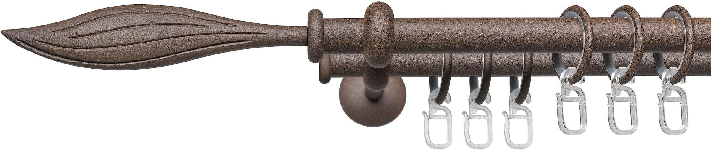 Liedeco Gardinenstange "Esp Blatt" Ø 16 mm 2 läufig-läufig Fixmaß günstig online kaufen