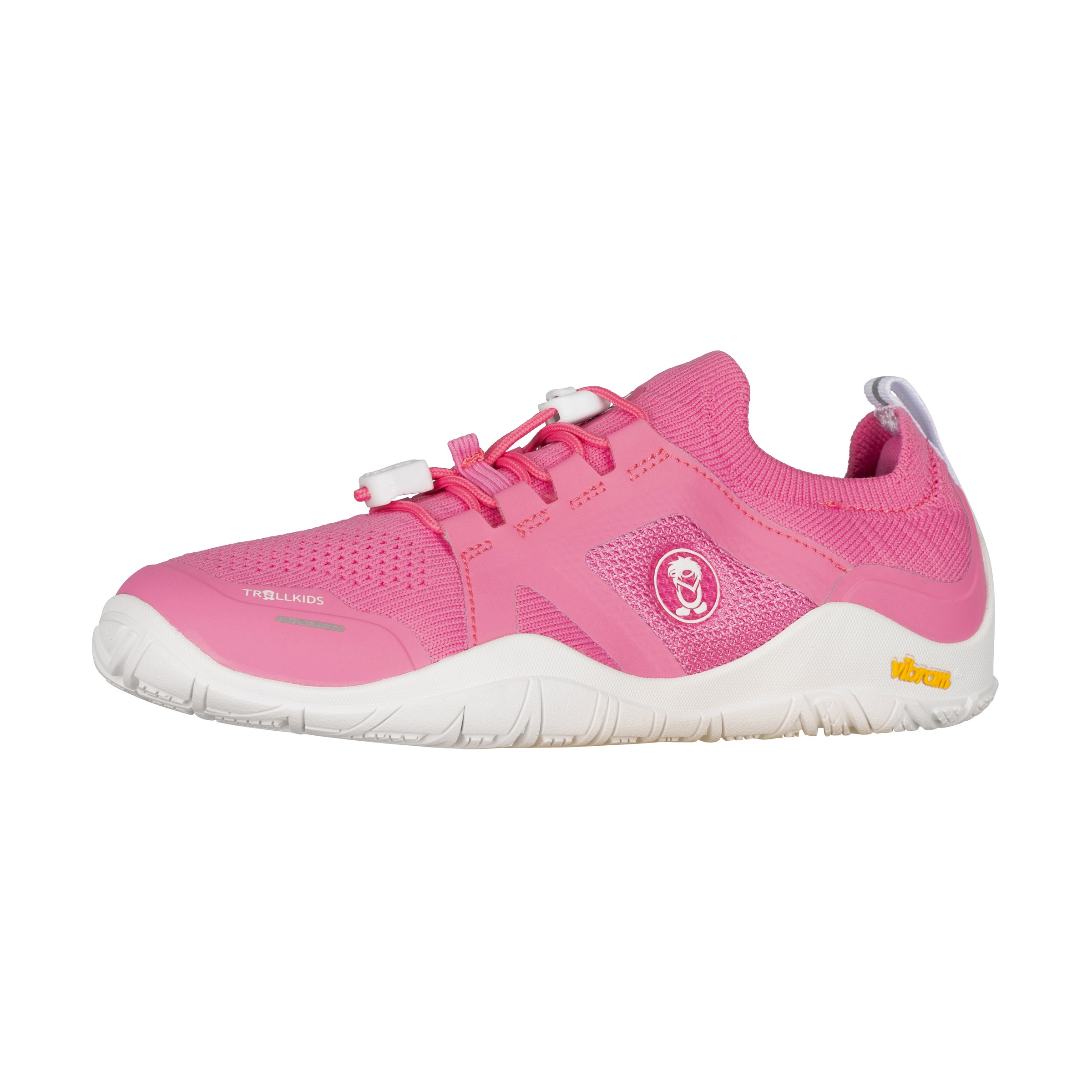 Barfußschuh TROLLKIDS "KIDS NORDLAND BAREFOOT HIKER", Kinder, Gr. 36, candy pink, Synthetik, Schuhe Barfußschuh, Mit Vibram Sohle, Schnürsenkel mit Schnellverschluß