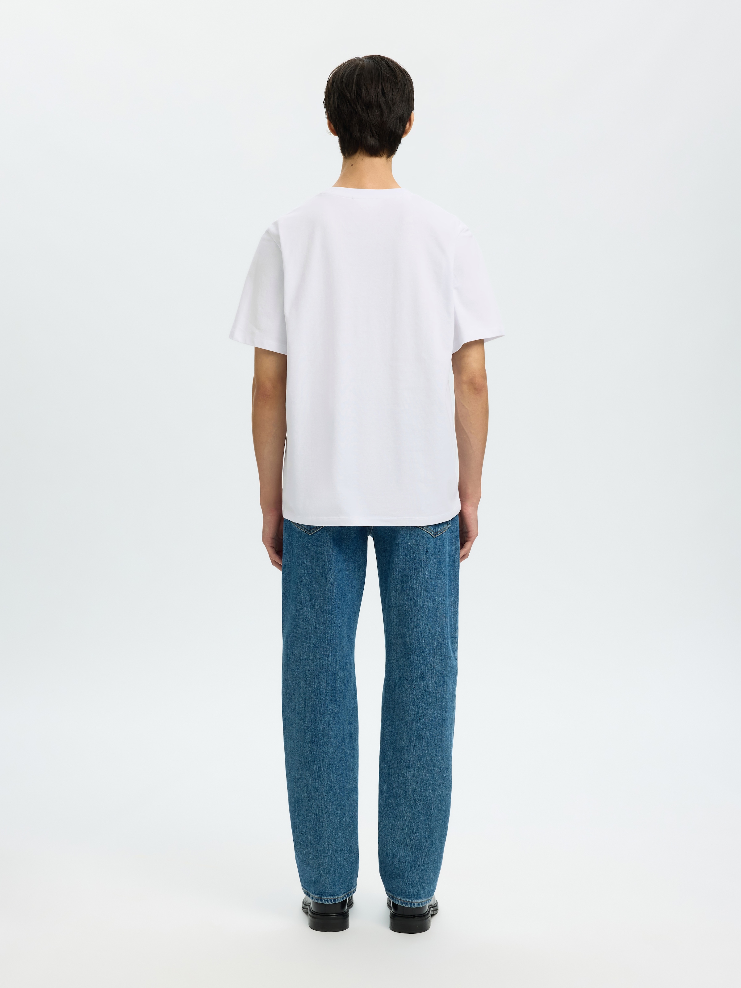 SELECTED Rundhalsshirt »SLHATLAS SS O-NECK TEE« Baumwollmischung, regular fit