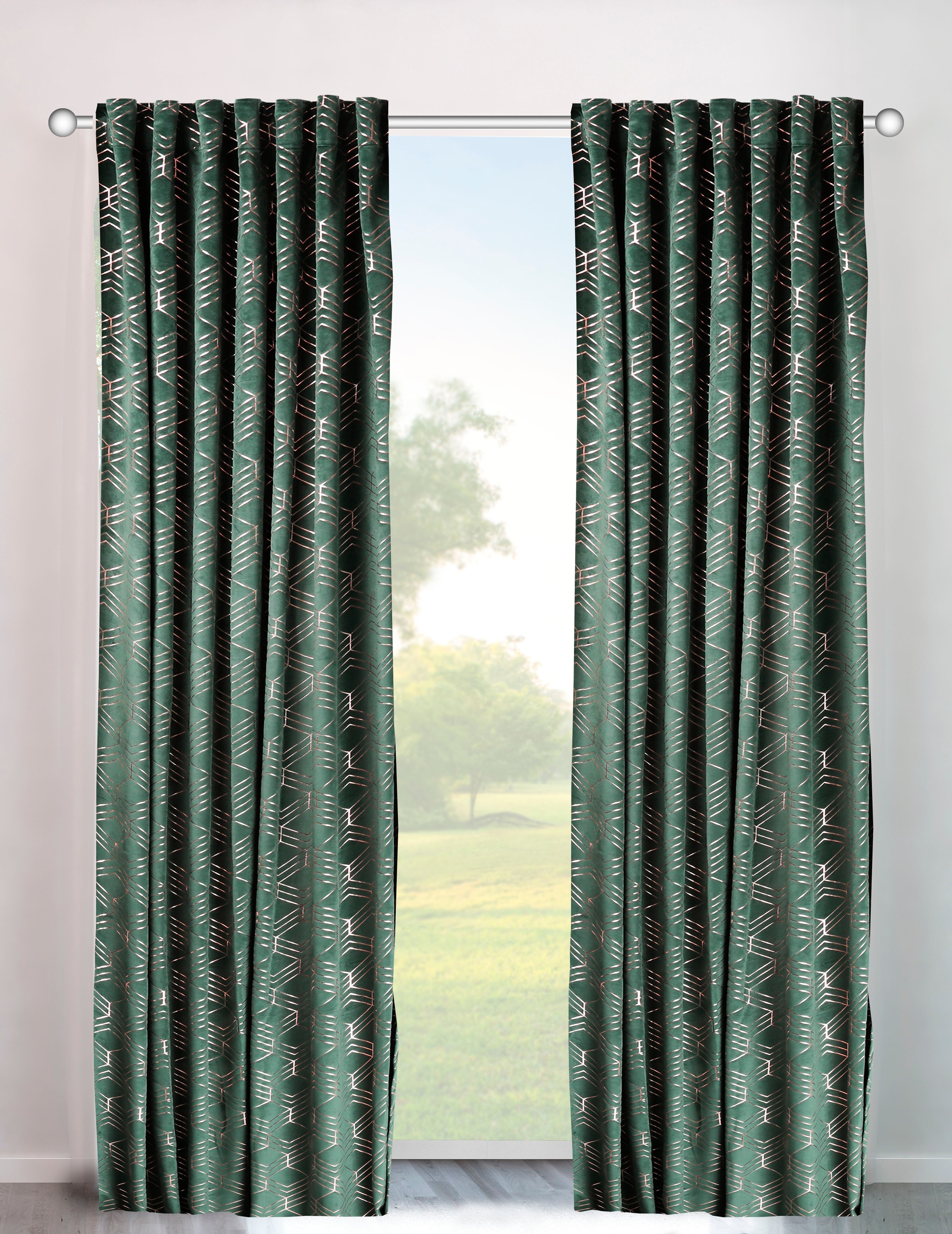 my home Vorhang "Velvet Foil" Multifunktionsband 2 Stk. tlg. Samt günstig online kaufen