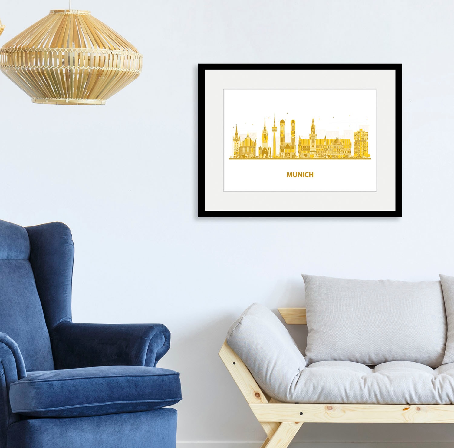 queence Bild "Munich Goldstadt", Städte-Stadt-Deutschland-Gebäude-Schriftzu günstig online kaufen